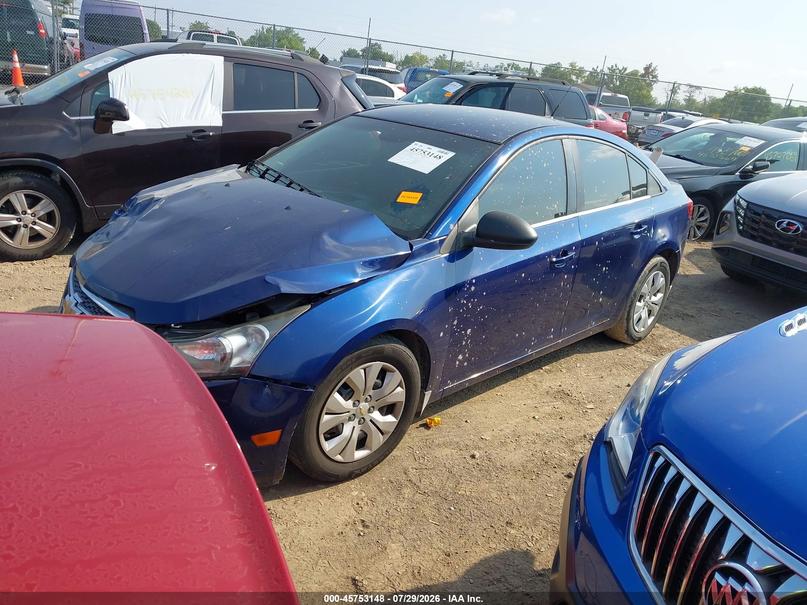 2012 Chevrolet Cruze Ls Blue vin: 1G1PC5SH6C7375496