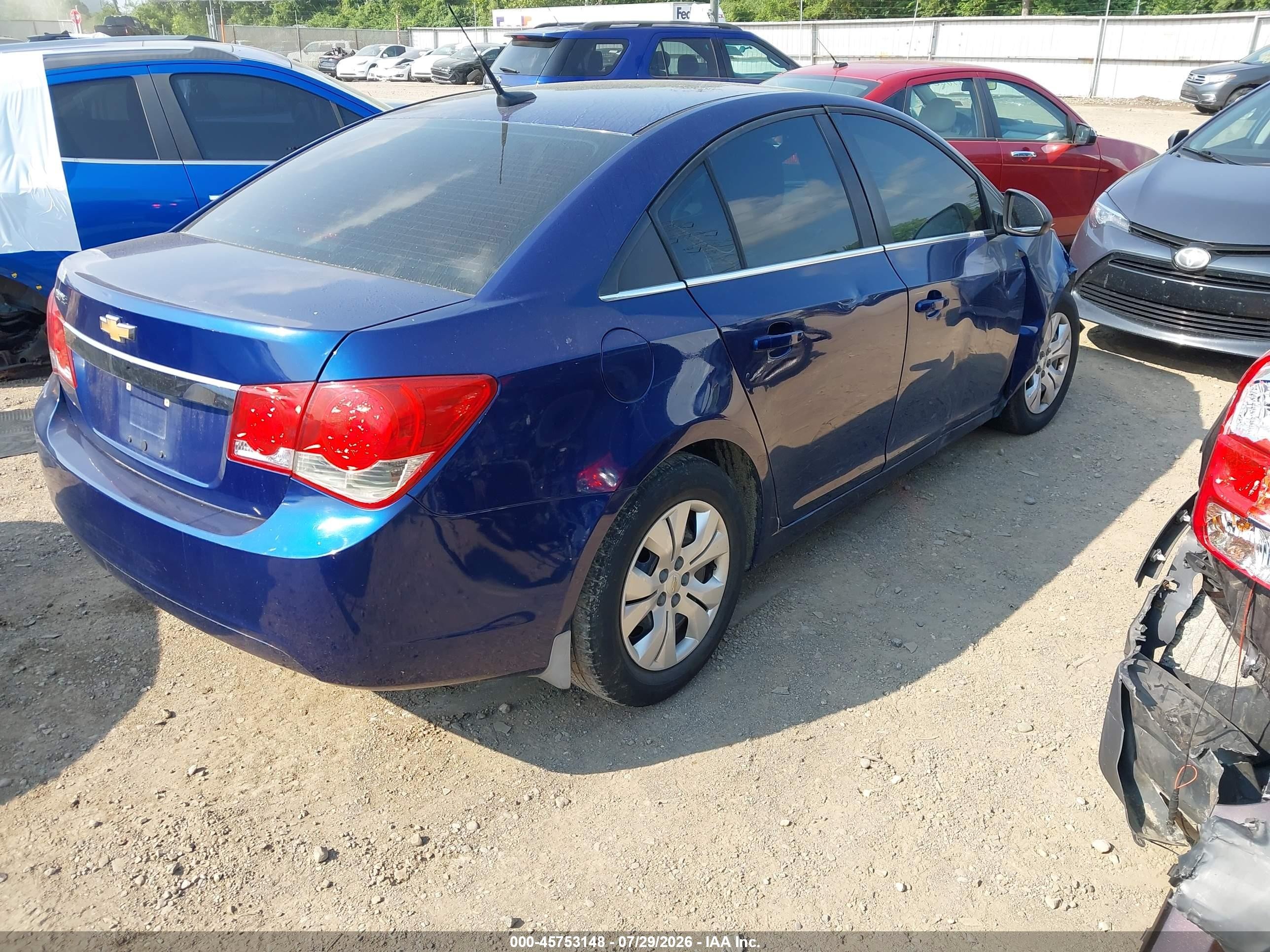 2012 Chevrolet Cruze Ls Blue vin: 1G1PC5SH6C7375496