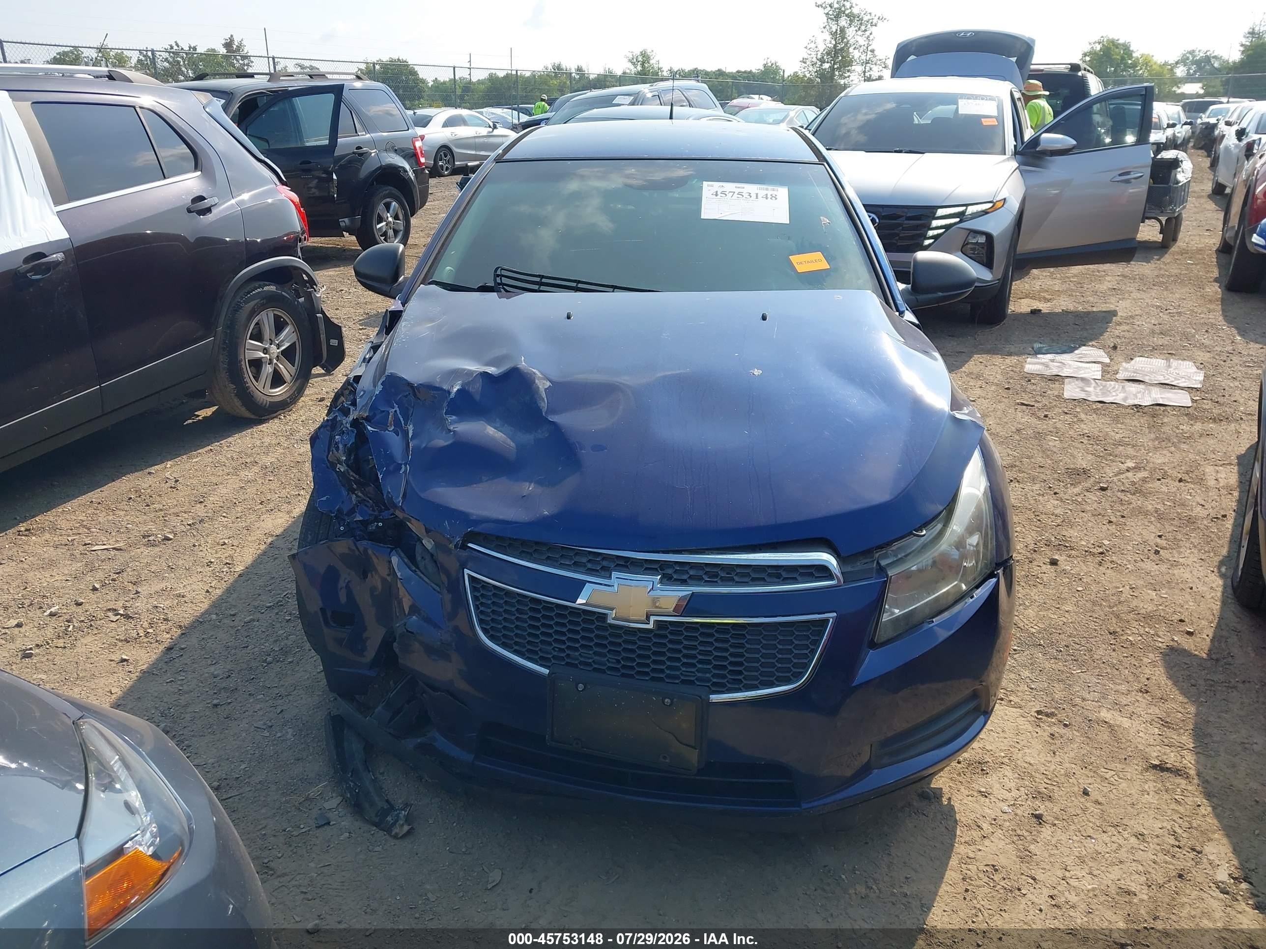 2012 Chevrolet Cruze Ls Blue vin: 1G1PC5SH6C7375496