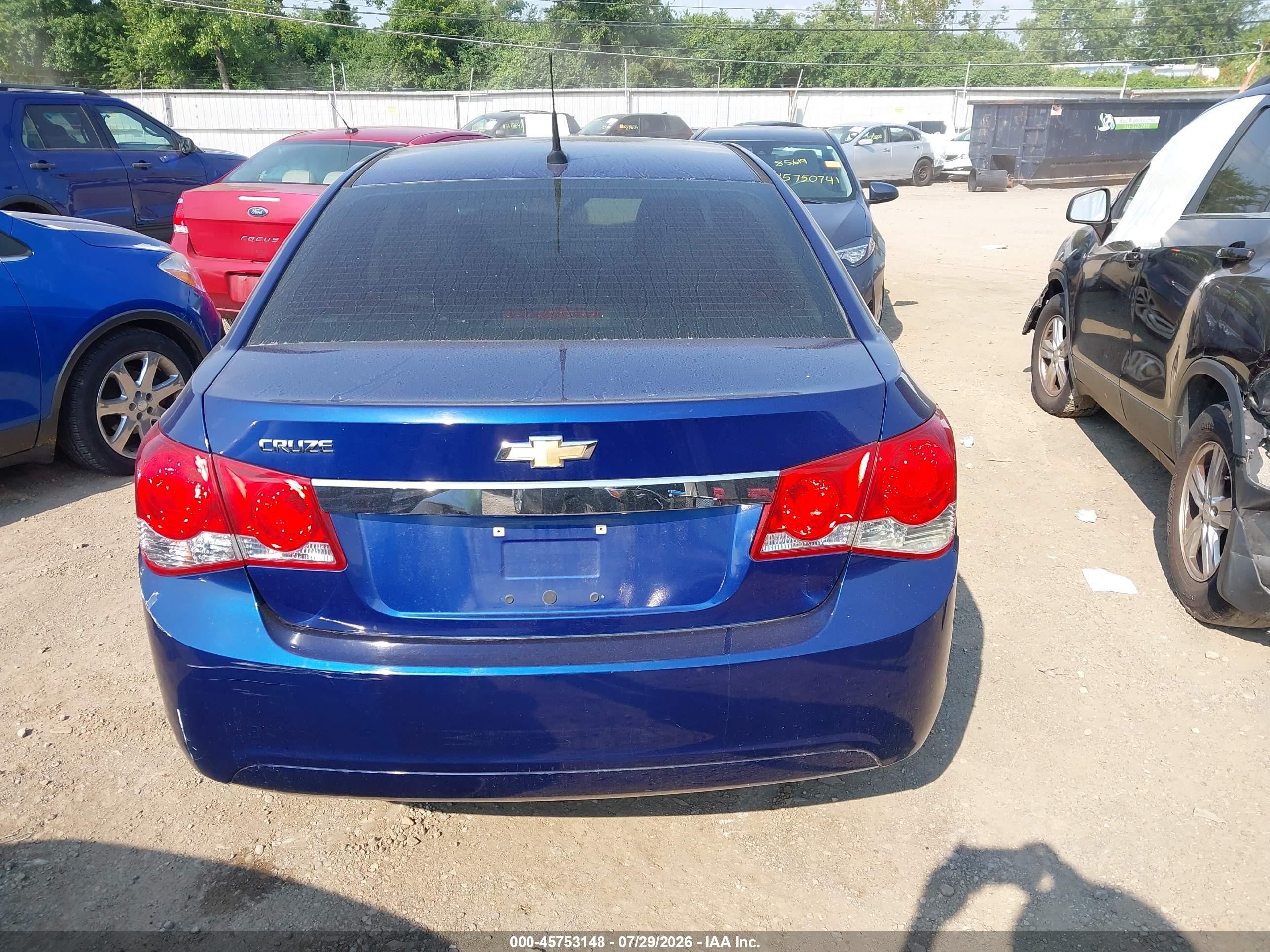 2012 Chevrolet Cruze Ls Blue vin: 1G1PC5SH6C7375496