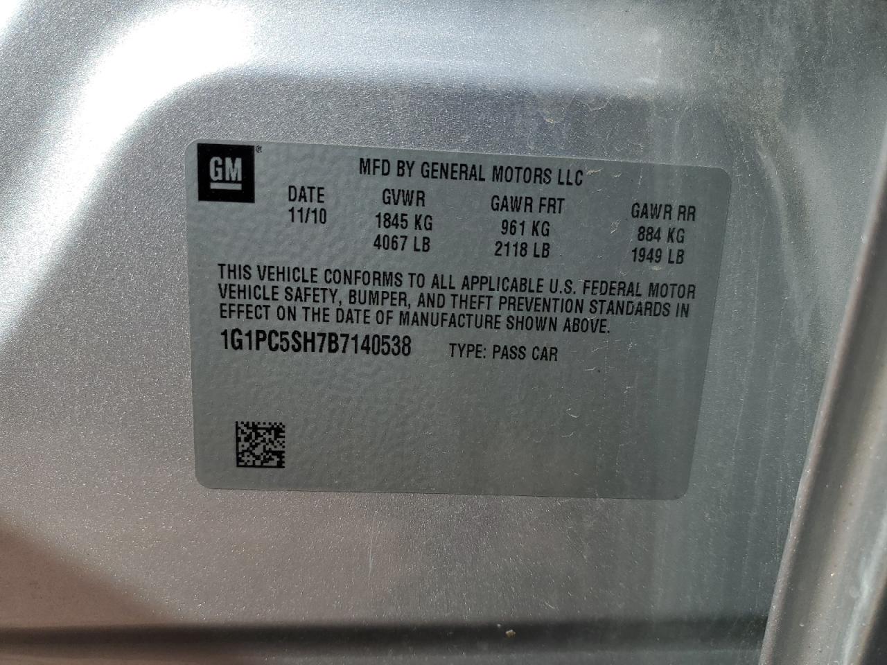 2011 Chevrolet Cruze Ls Silver vin: 1G1PC5SH7B7140538