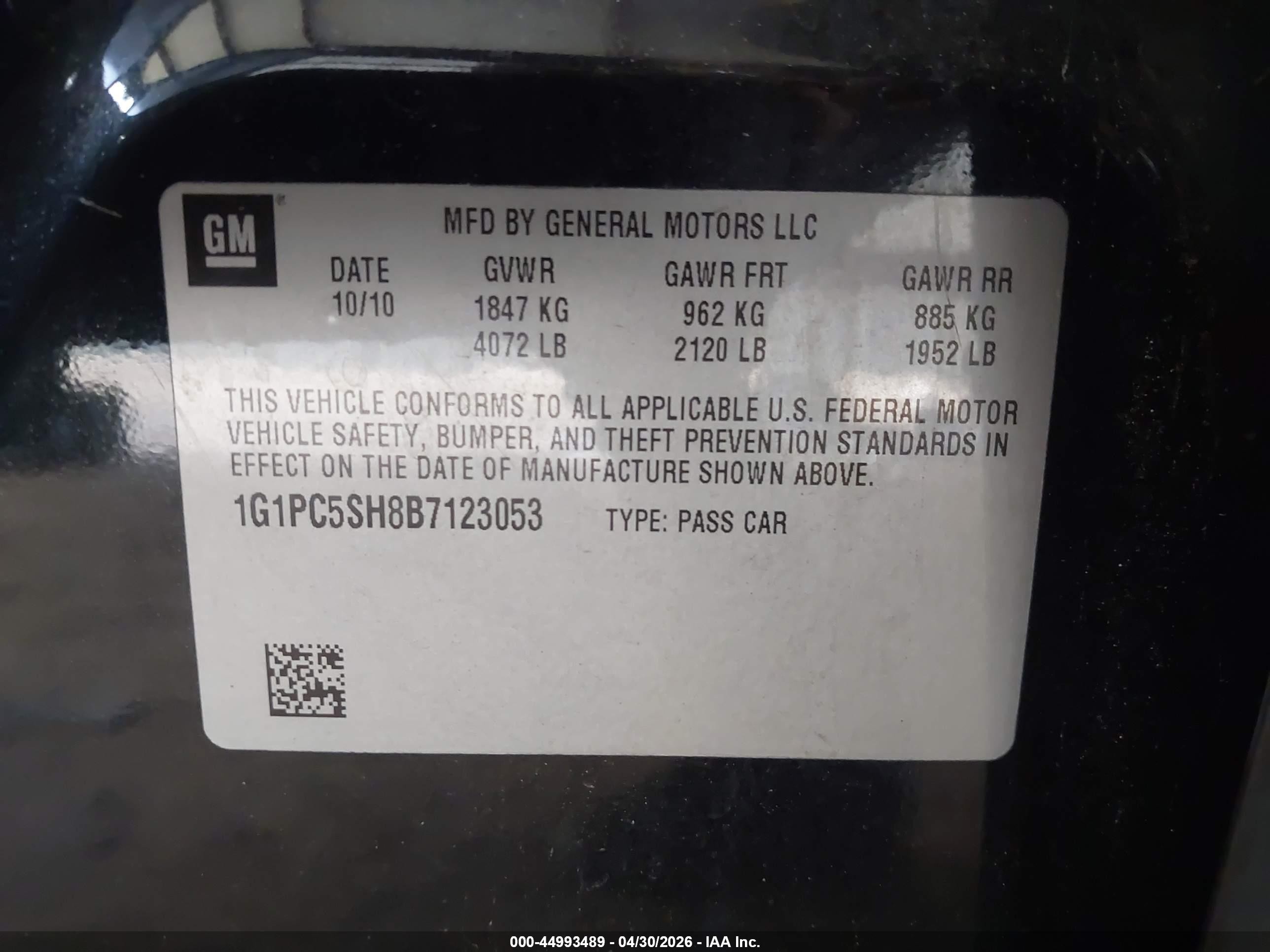 2011 Chevrolet Cruze Ls Черный vin: 1G1PC5SH8B7123053