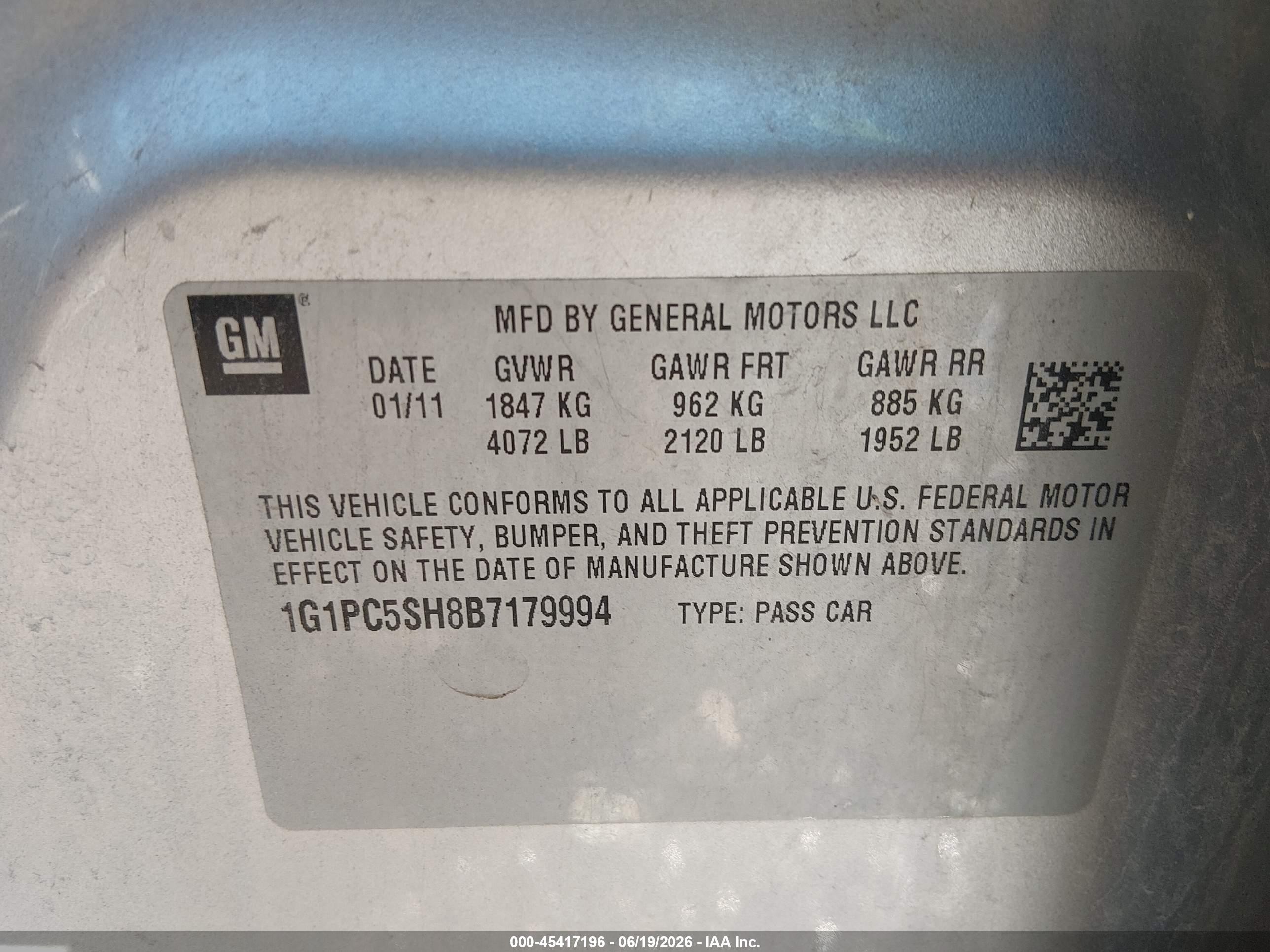 2011 Chevrolet Cruze Ls Silver vin: 1G1PC5SH8B7179994
