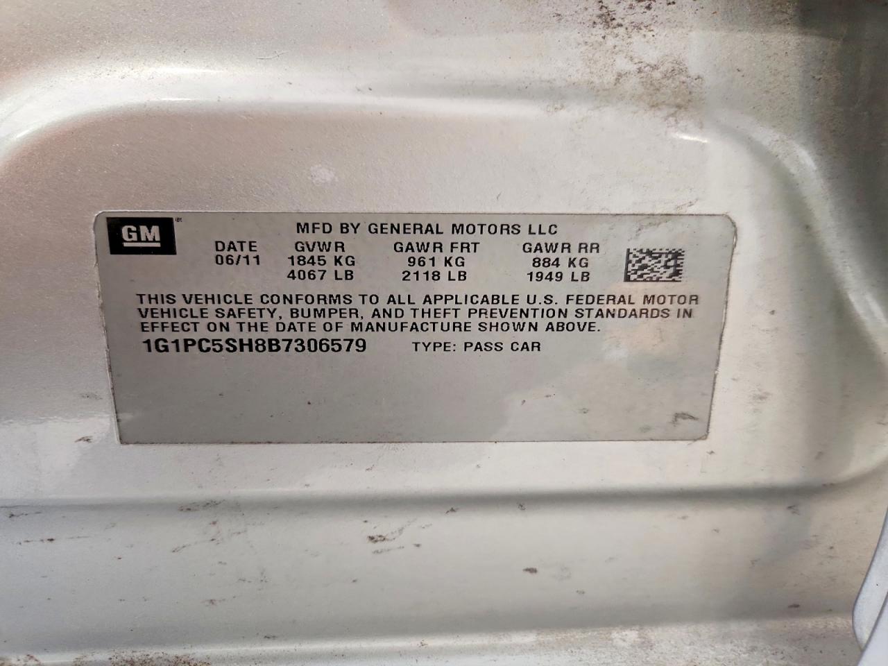 2011 Chevrolet Cruze Ls Silver vin: 1G1PC5SH8B7306579