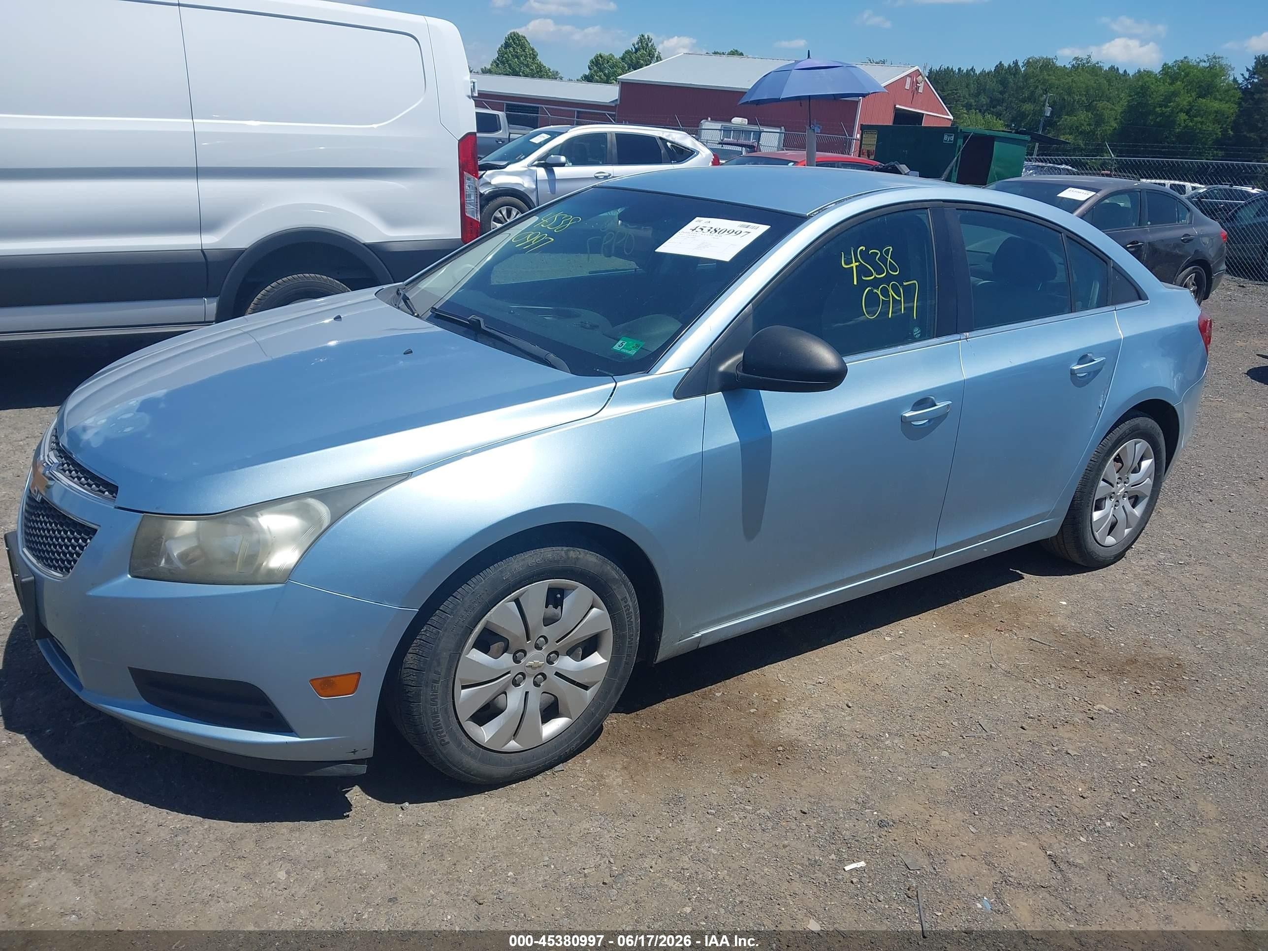 2012 Chevrolet Cruze Ls Blue vin: 1G1PC5SH8C7289848