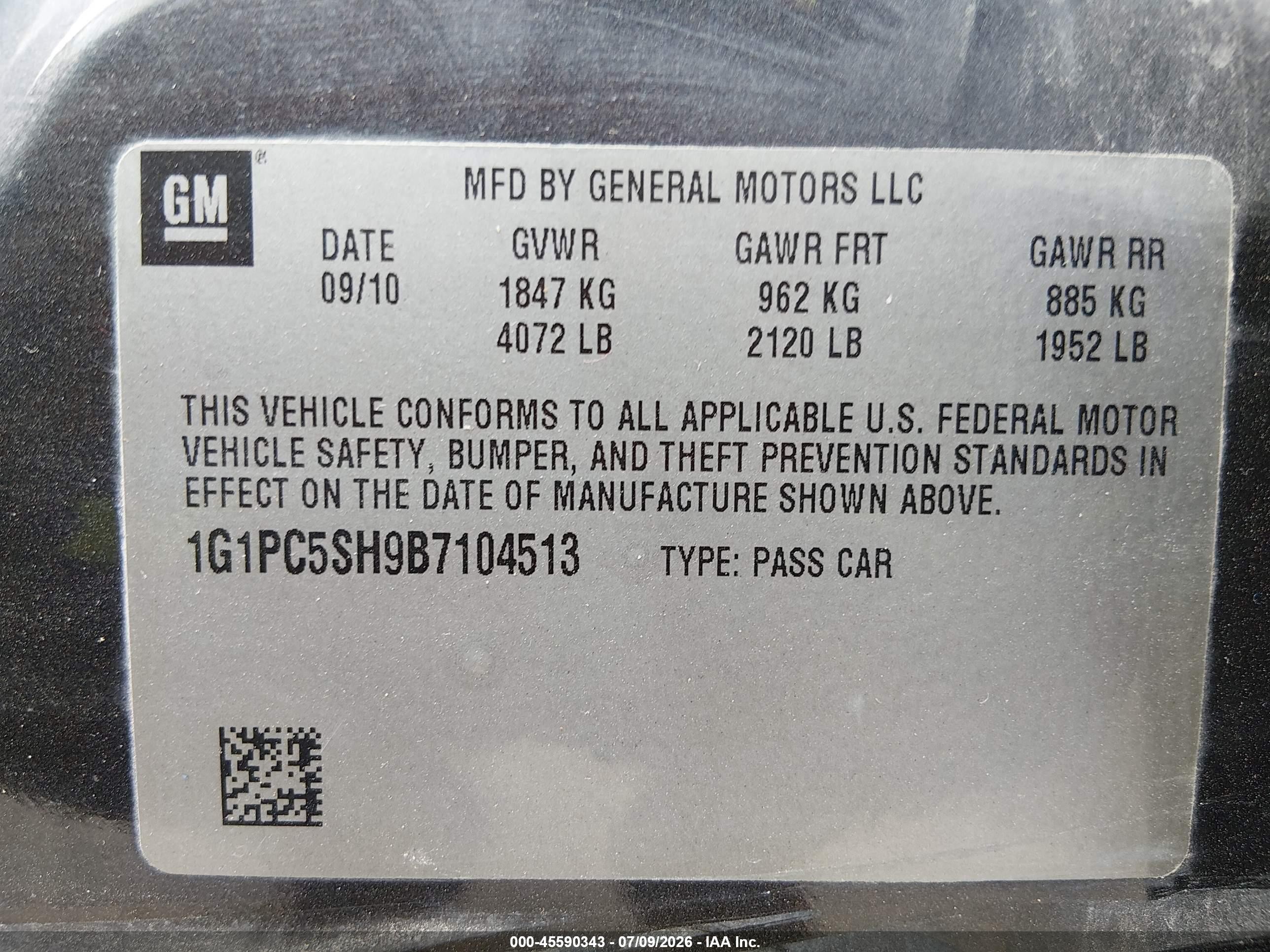 2011 Chevrolet Cruze Ls Gray vin: 1G1PC5SH9B7104513