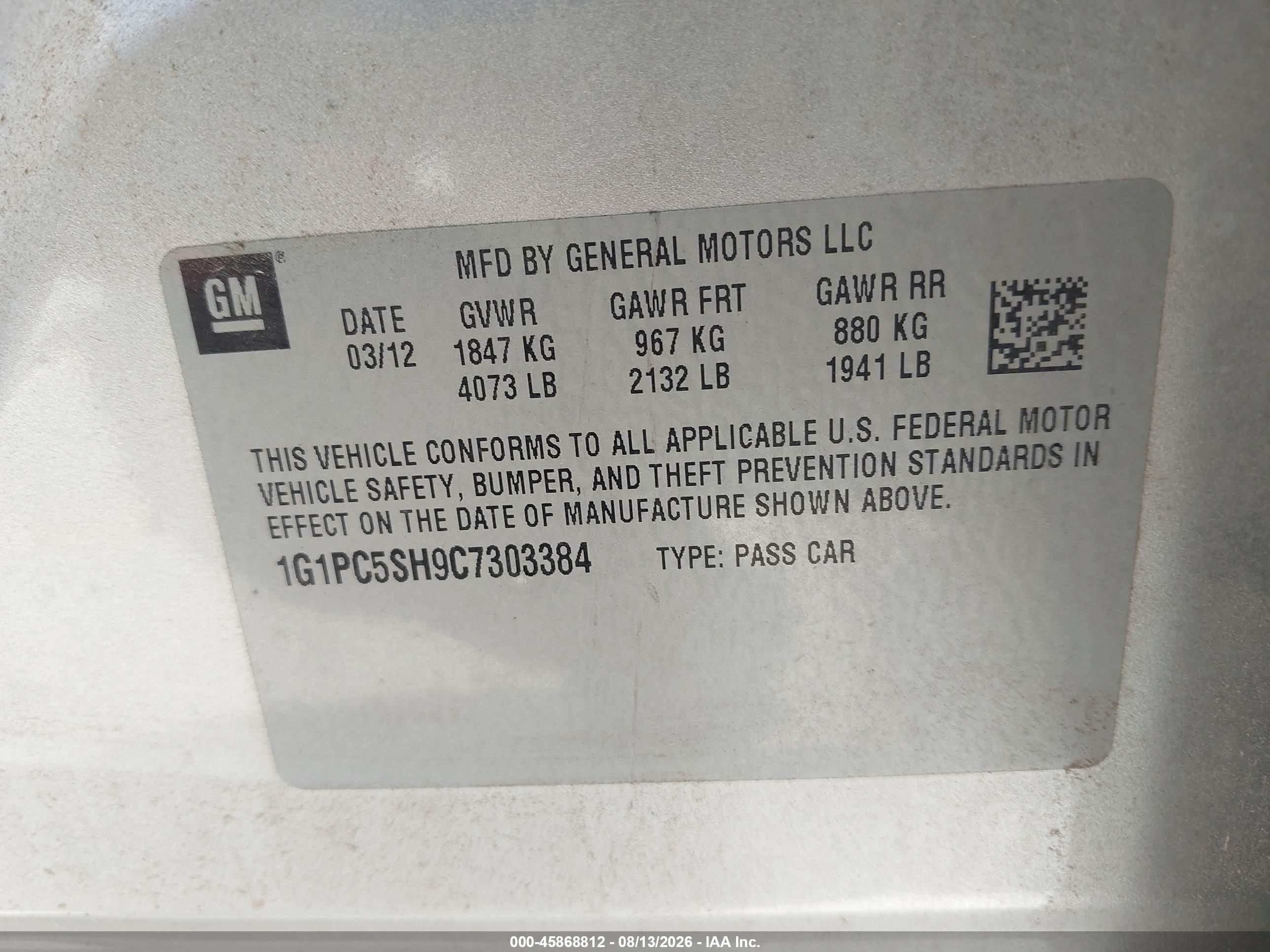 2012 Chevrolet Cruze Ls Серебряный vin: 1G1PC5SH9C7303384