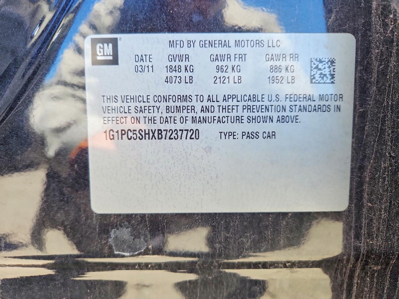 2011 Chevrolet Cruze Ls Black vin: 1G1PC5SHXB7237720