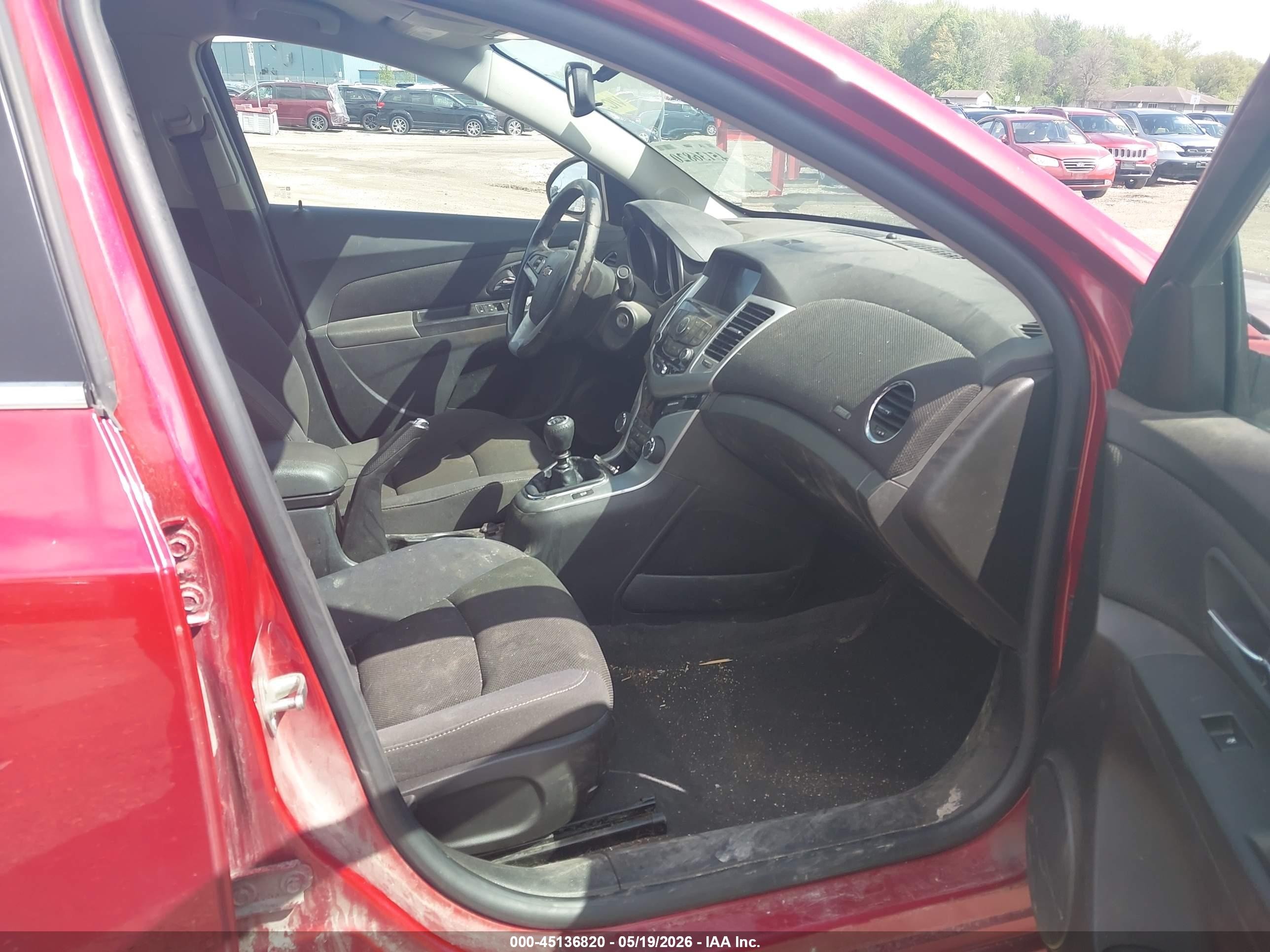 2014 Chevrolet Cruze 1lt Manual Red vin: 1G1PD5SB8E7449884