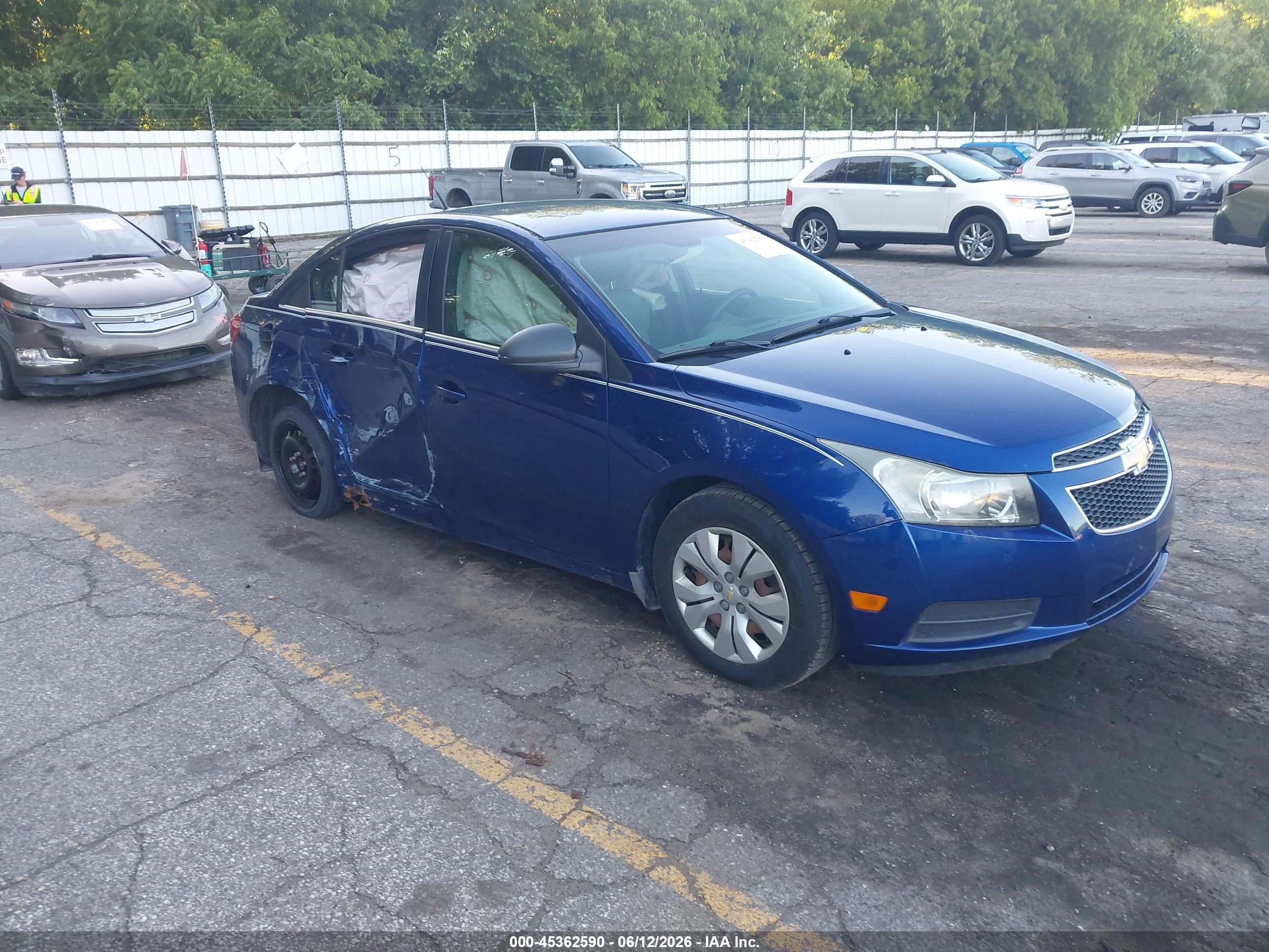 2012 Chevrolet Cruze Ls Blue vin: 1G1PD5SH1C7150254