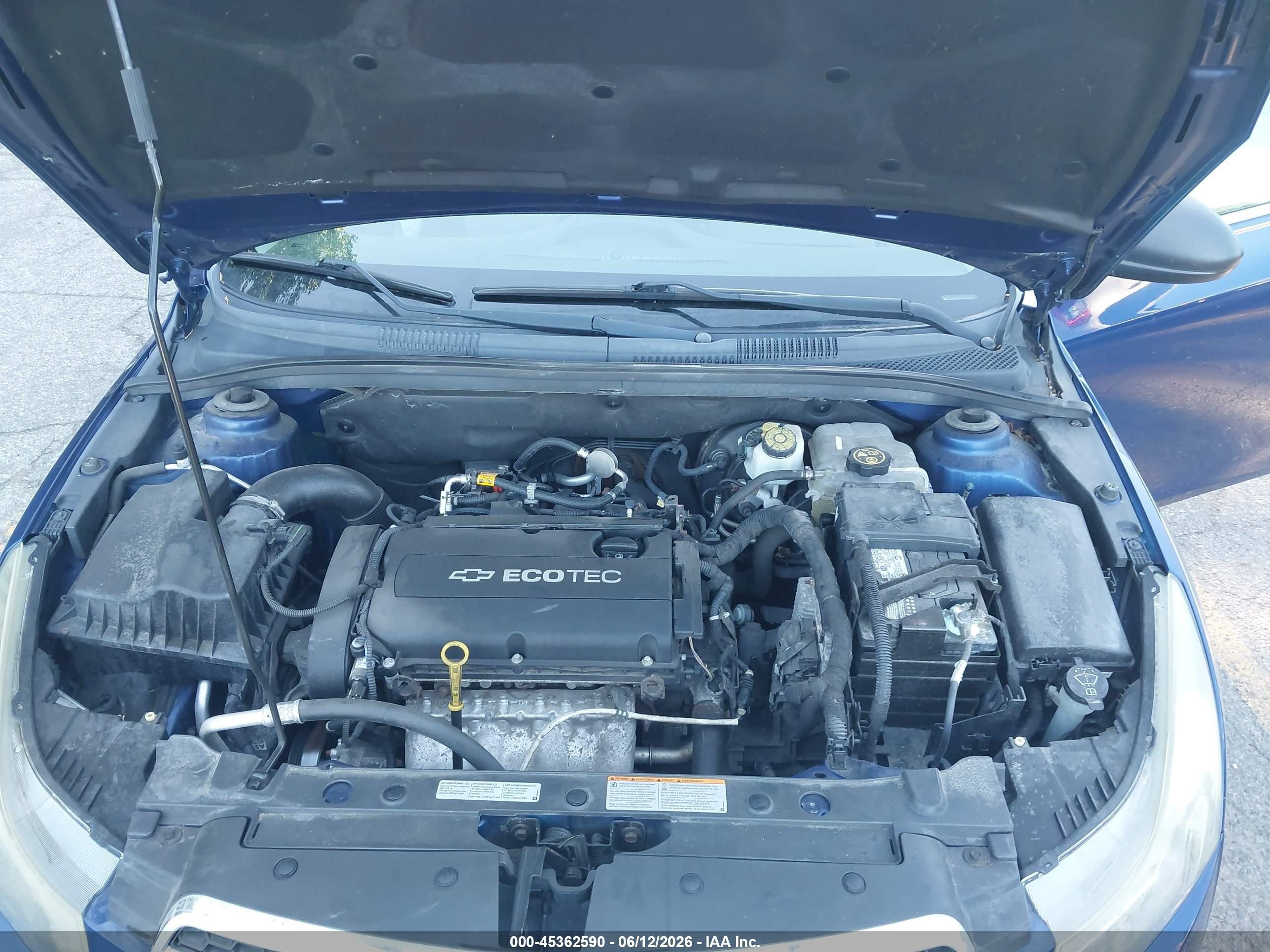 2012 Chevrolet Cruze Ls Blue vin: 1G1PD5SH1C7150254