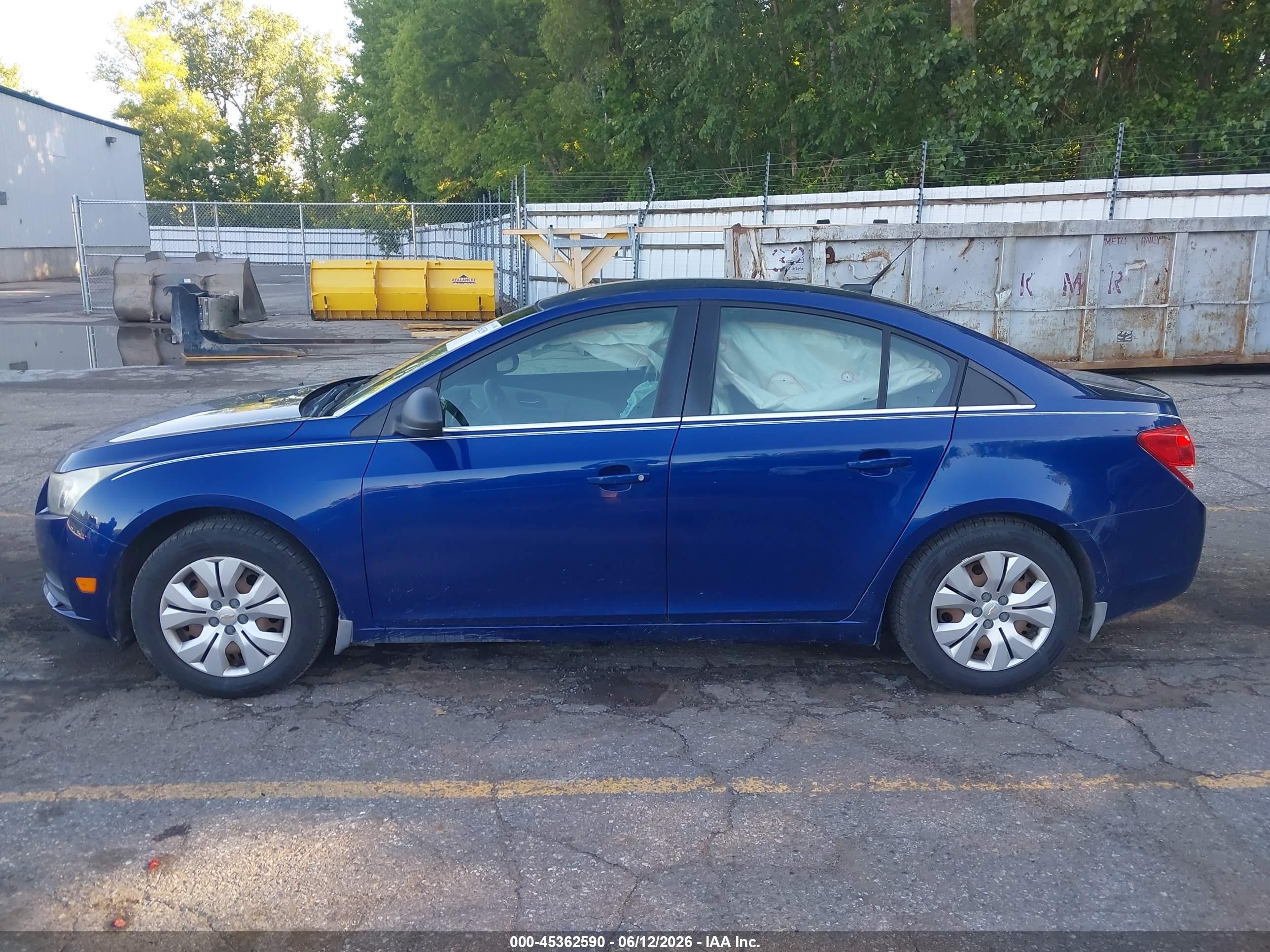 2012 Chevrolet Cruze Ls Blue vin: 1G1PD5SH1C7150254