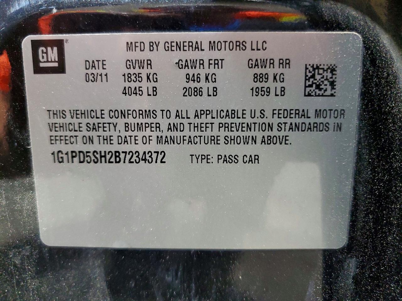 2011 Chevrolet Cruze Ls Black vin: 1G1PD5SH2B7234372