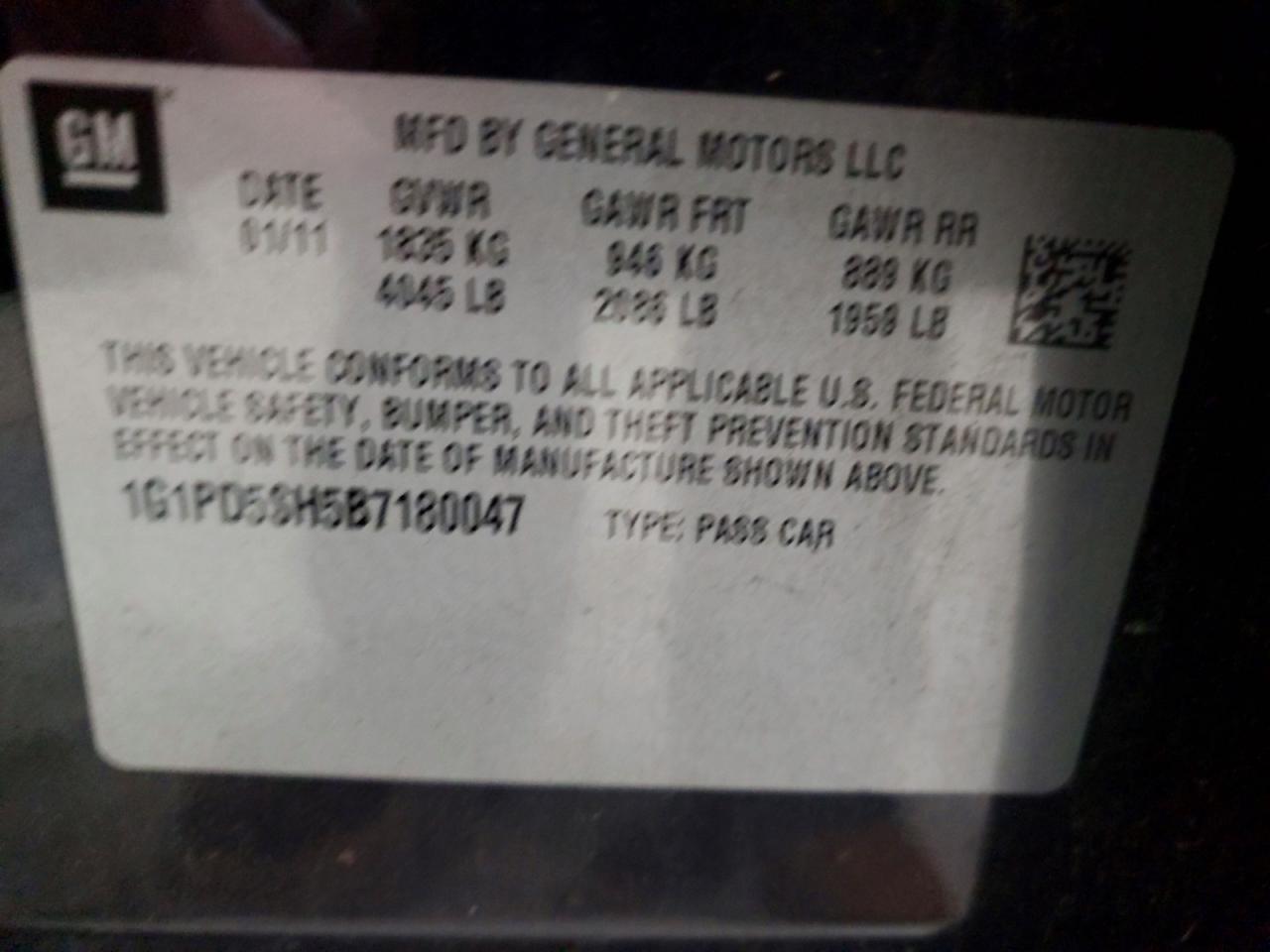 2011 Chevrolet Cruze Ls Черный vin: 1G1PD5SH5B7180047
