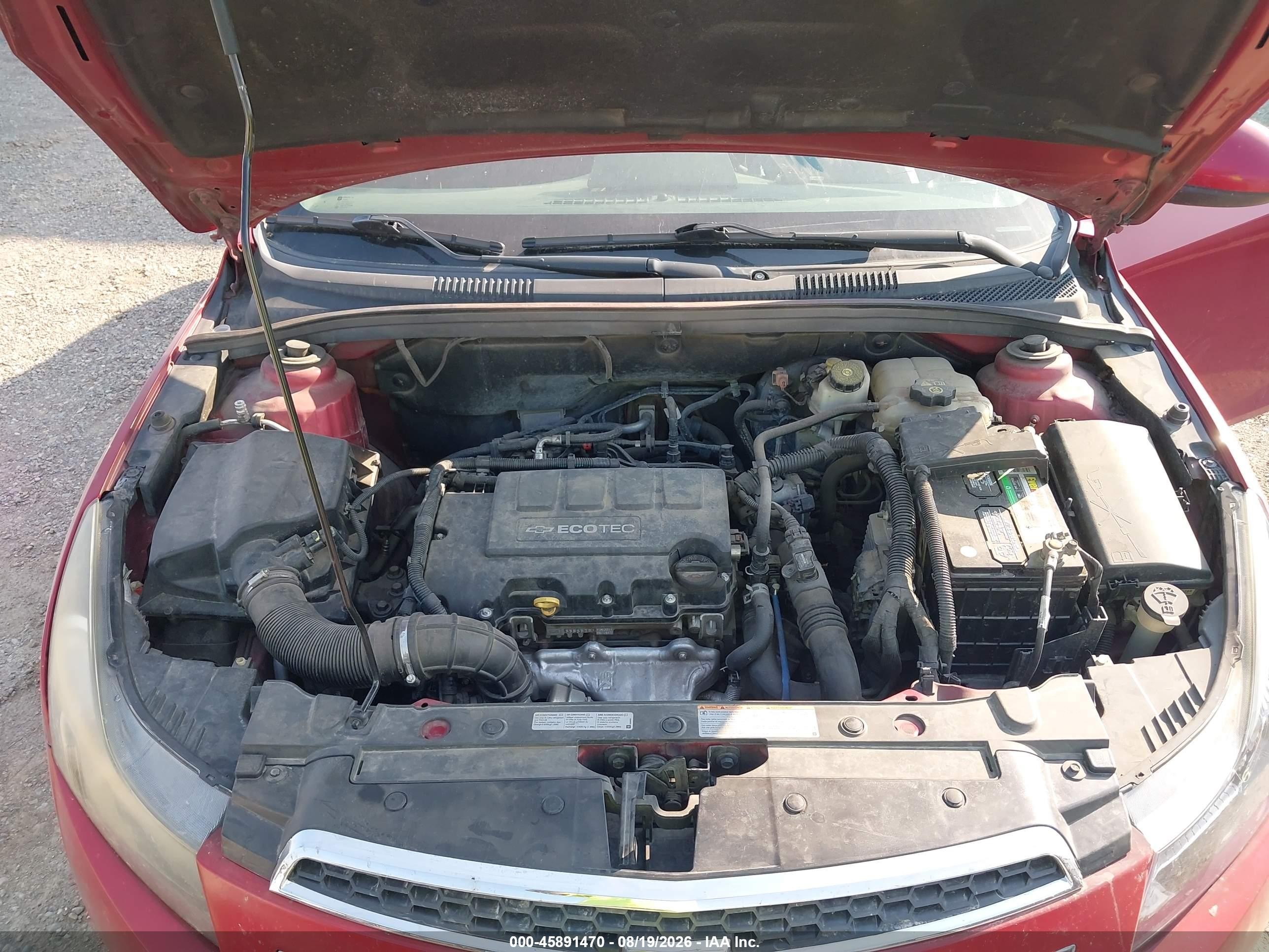 2011 Chevrolet Cruze Lt Красный vin: 1G1PE5S95B7247302
