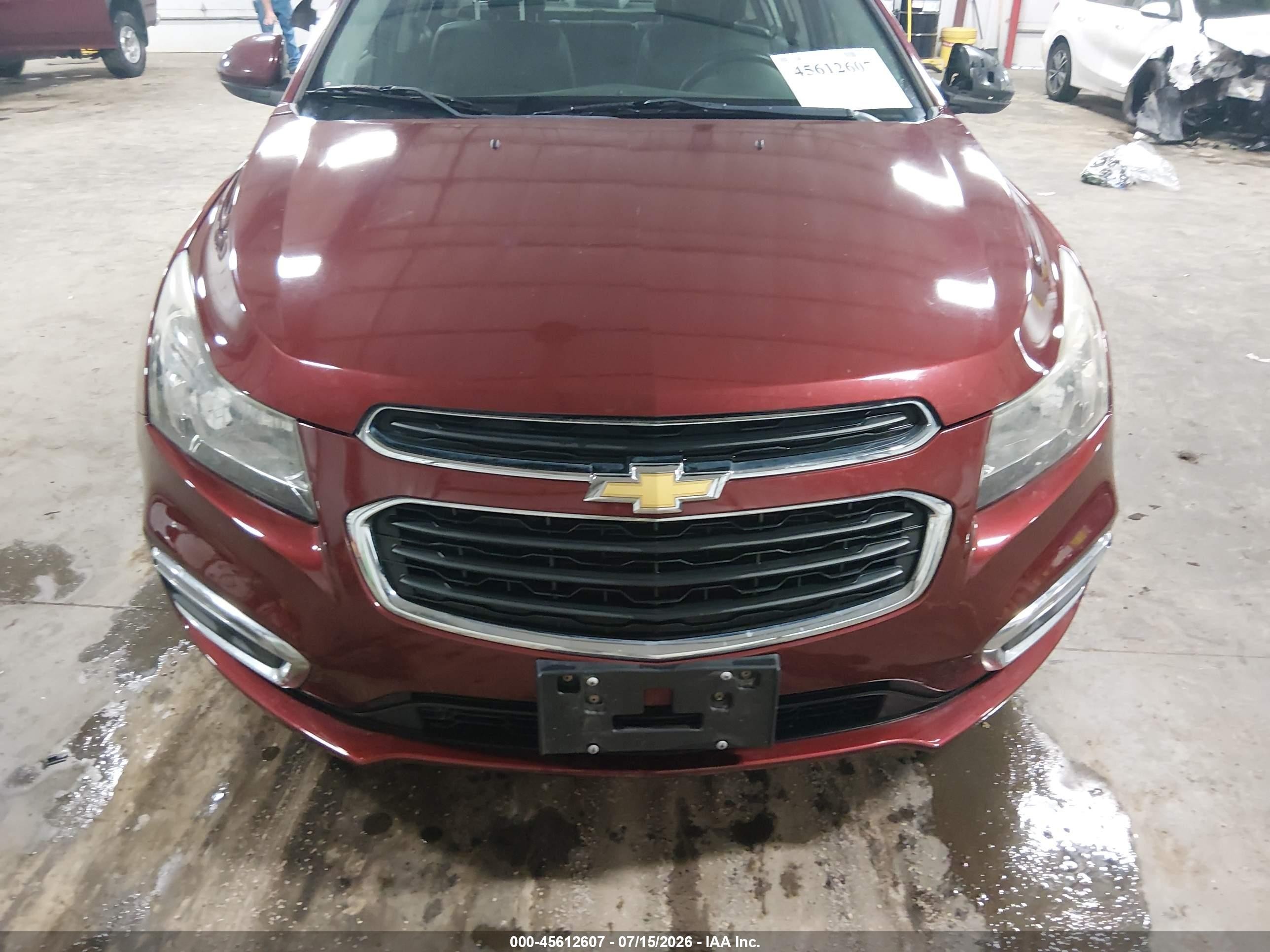 2015 Chevrolet Cruze 2lt Auto Red vin: 1G1PE5SB0F7232523