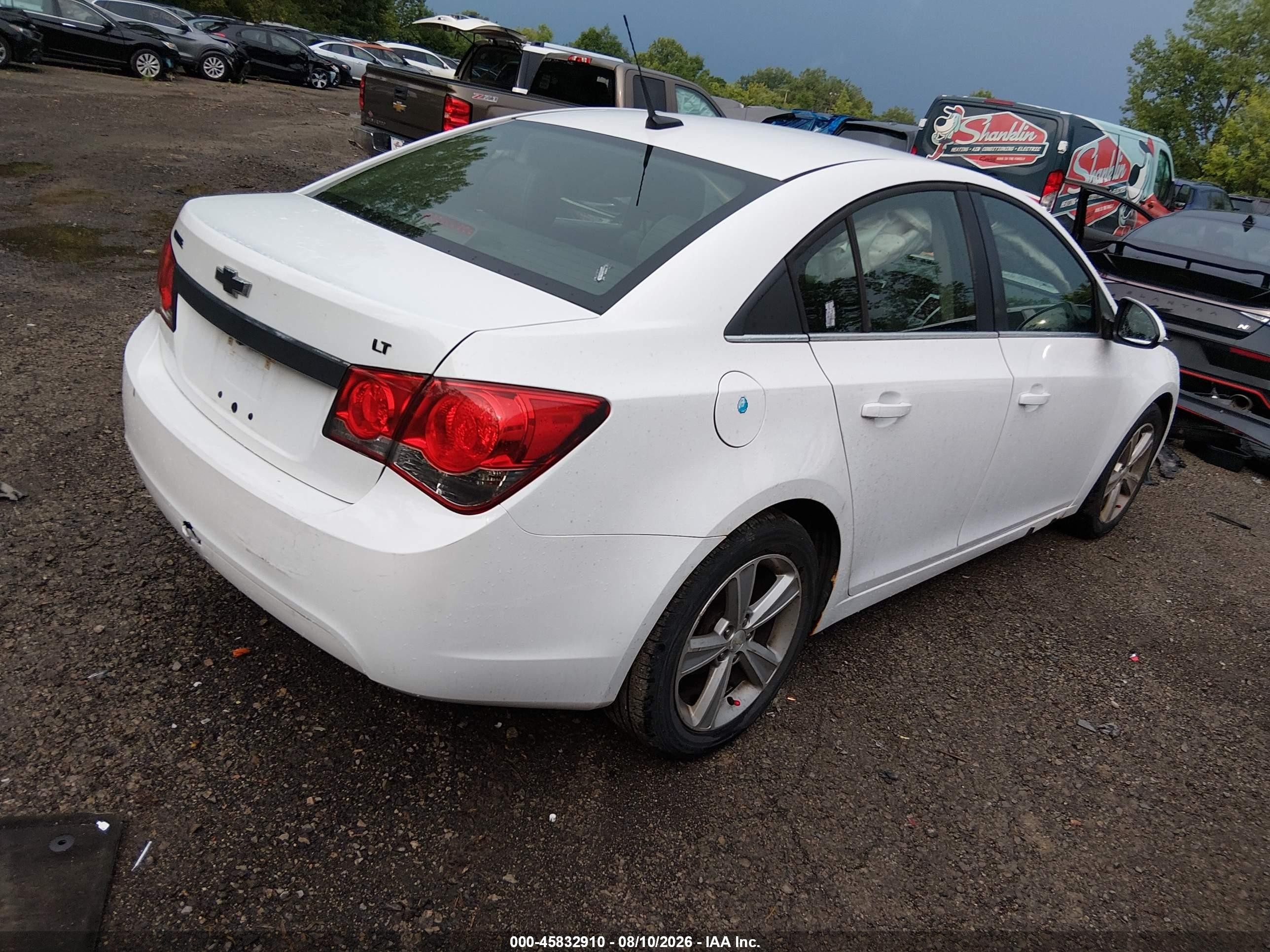 2013 Chevrolet Cruze 2lt Auto White vin: 1G1PE5SB1D7122125