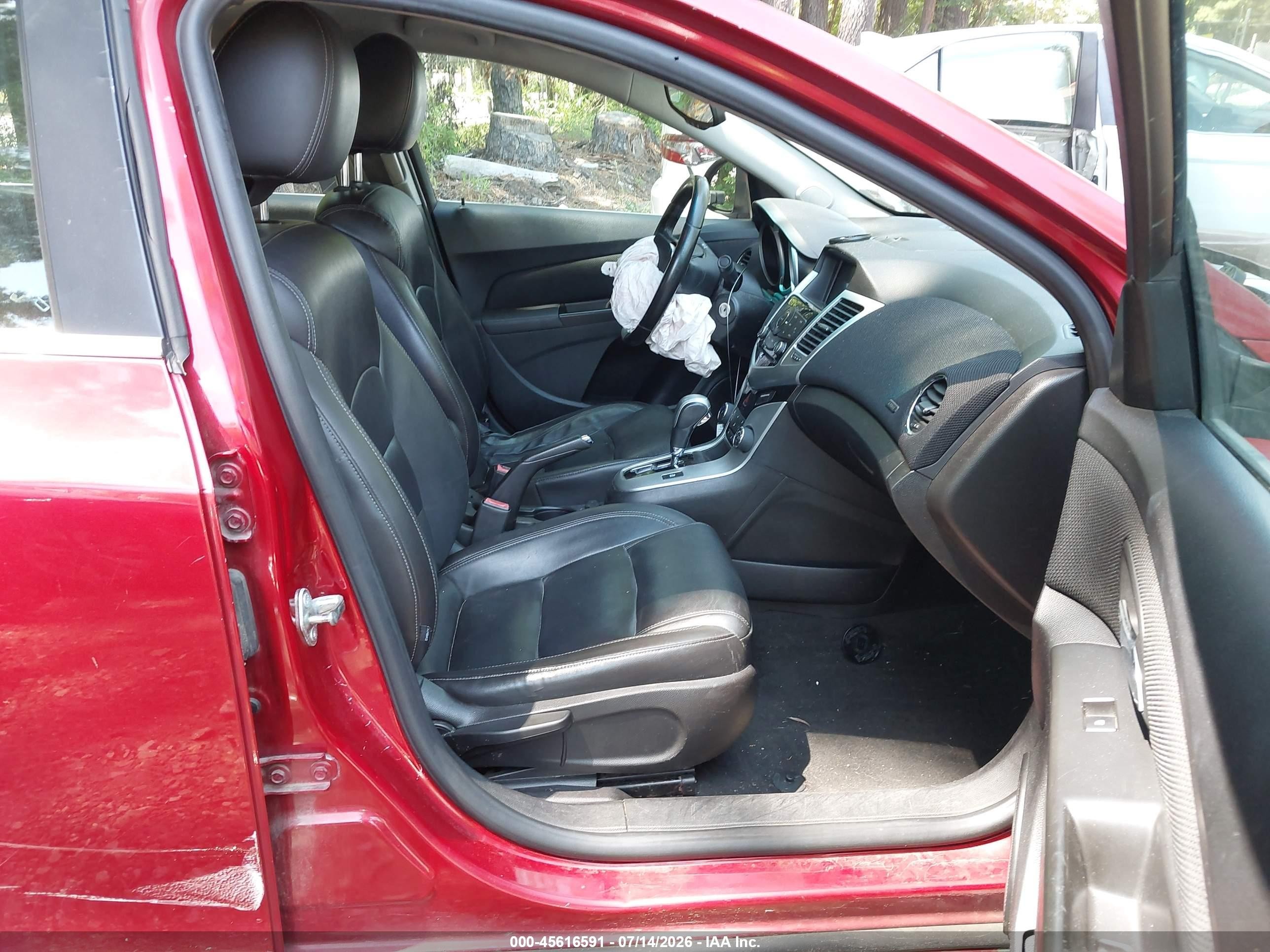 2014 Chevrolet Cruze 2lt Auto Red vin: 1G1PE5SB1E7285620