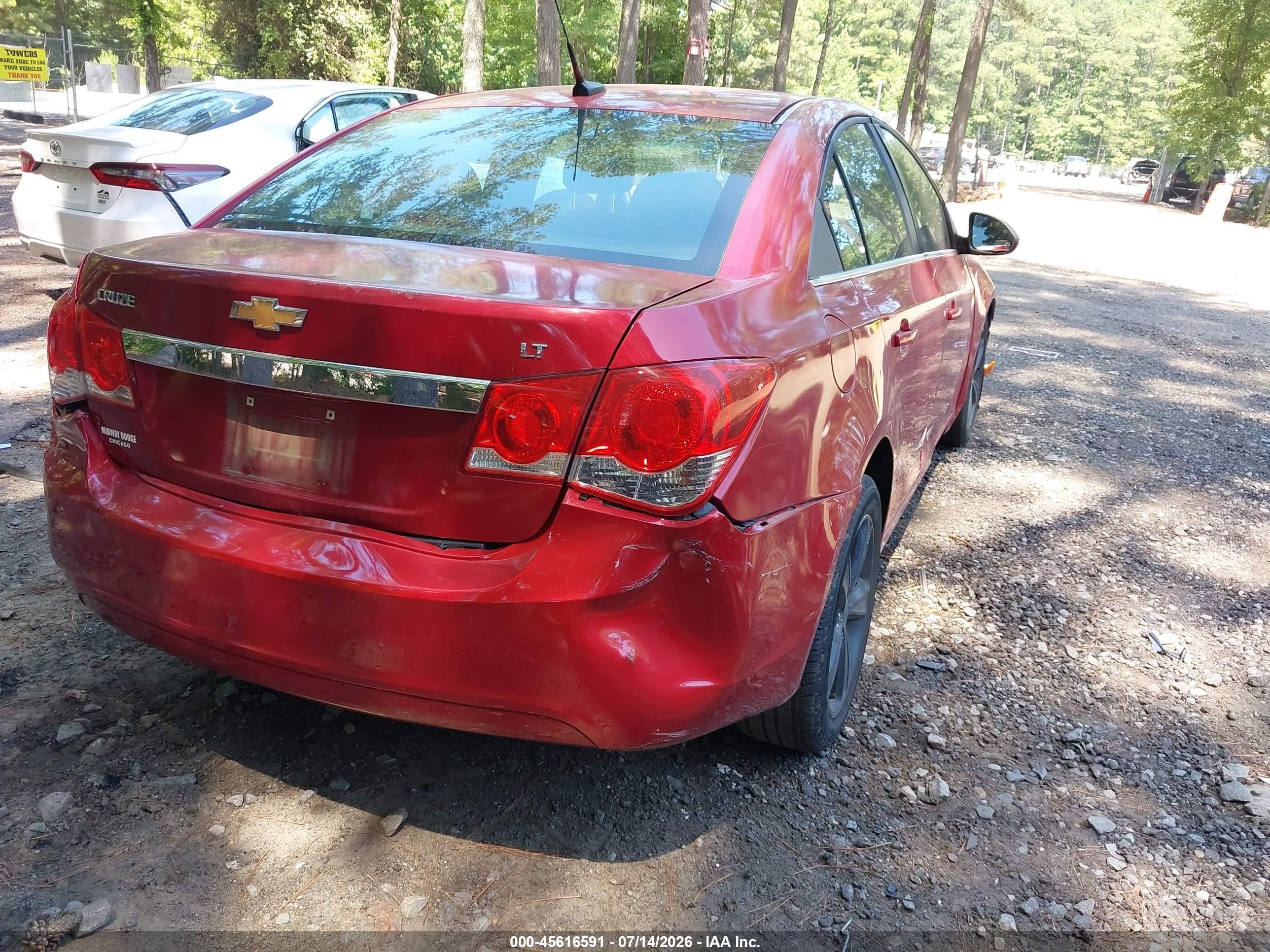 2014 Chevrolet Cruze 2lt Auto Red vin: 1G1PE5SB1E7285620