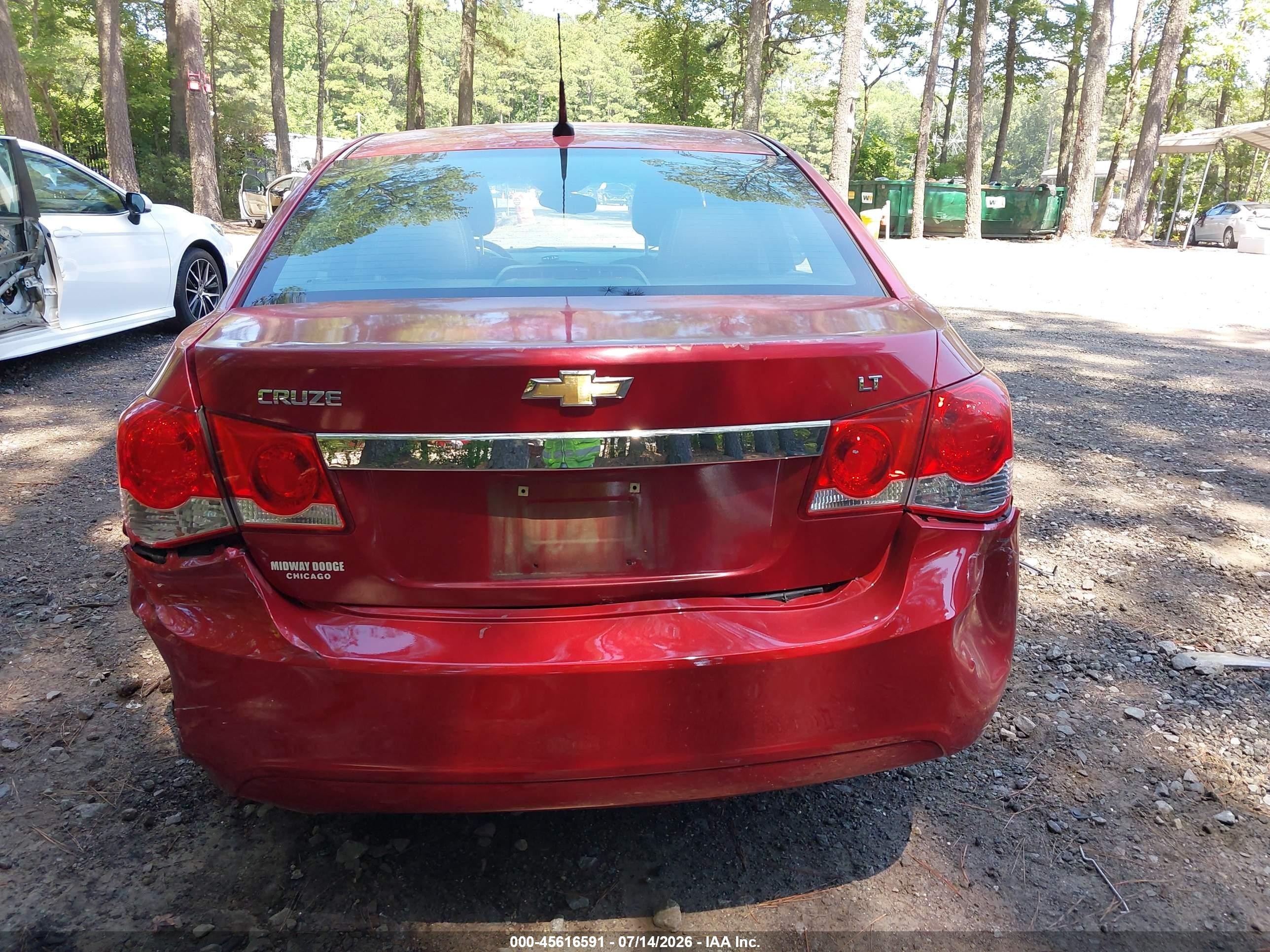 2014 Chevrolet Cruze 2lt Auto Red vin: 1G1PE5SB1E7285620
