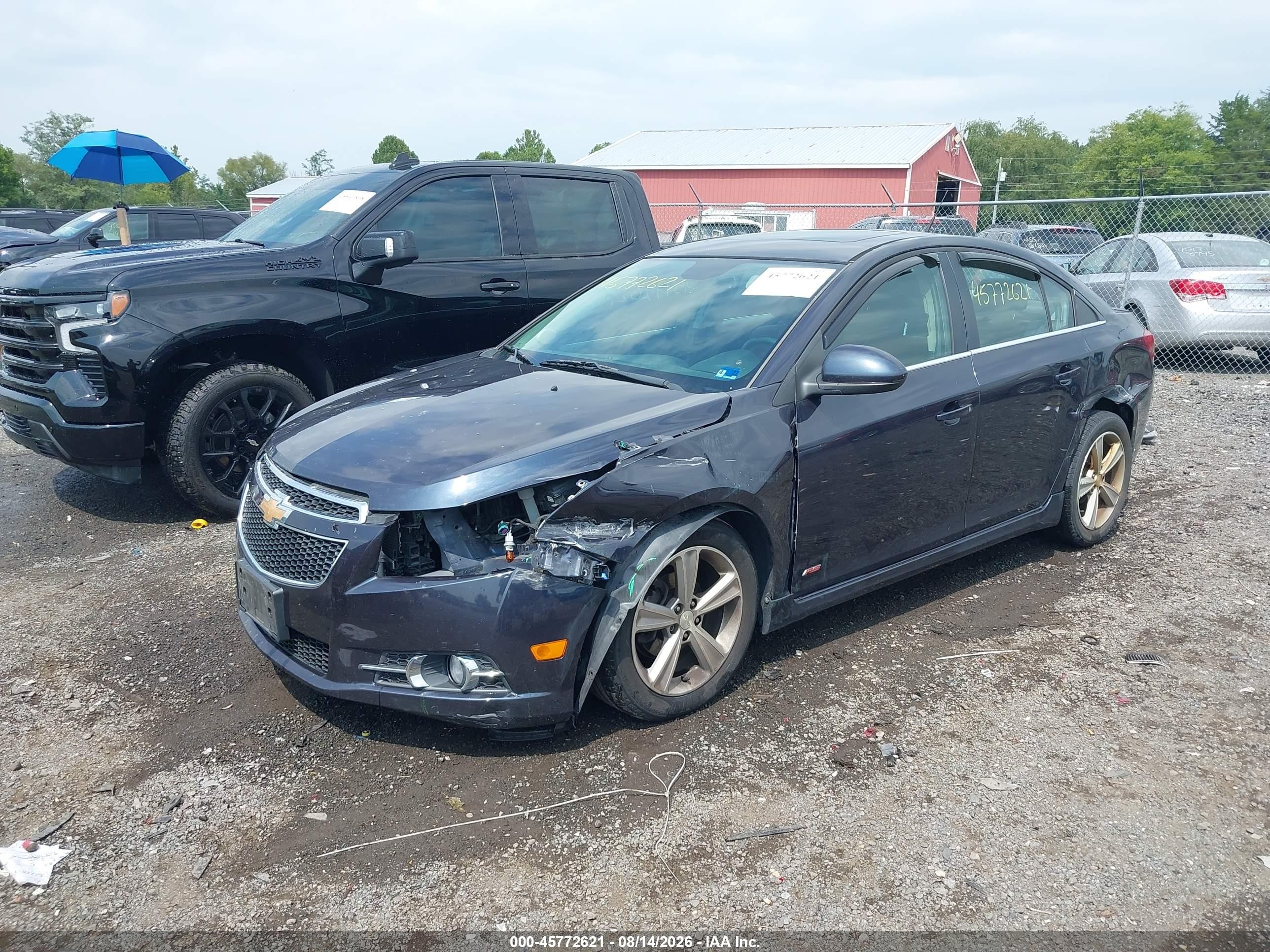 2014 Chevrolet Cruze 2lt Auto Blue vin: 1G1PE5SB1E7326988