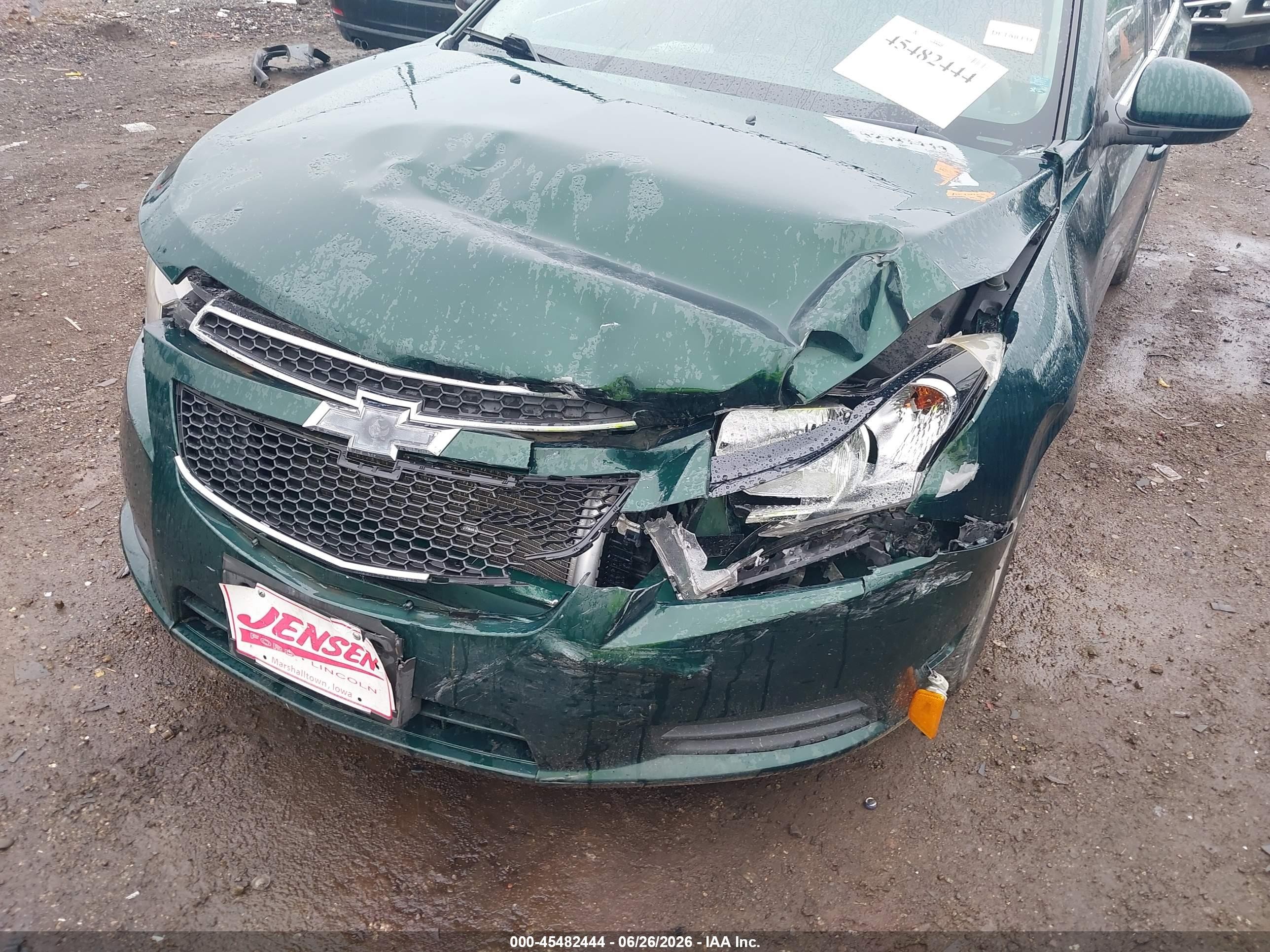 2014 Chevrolet Cruze 2lt Auto Green vin: 1G1PE5SB1E7380940