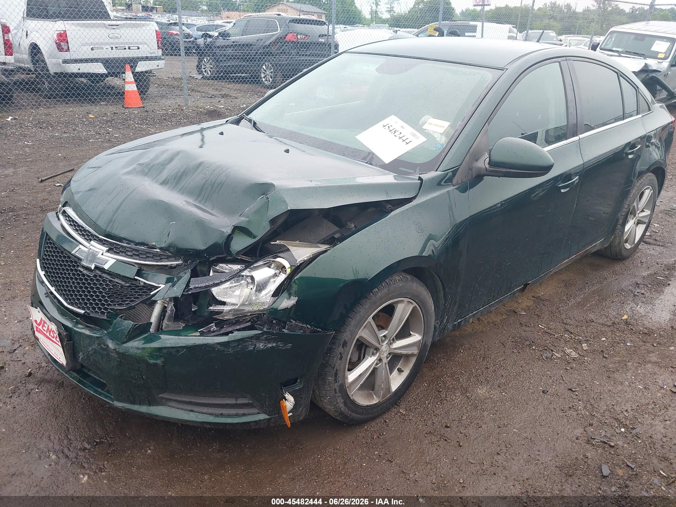 2014 Chevrolet Cruze 2lt Auto Green vin: 1G1PE5SB1E7380940