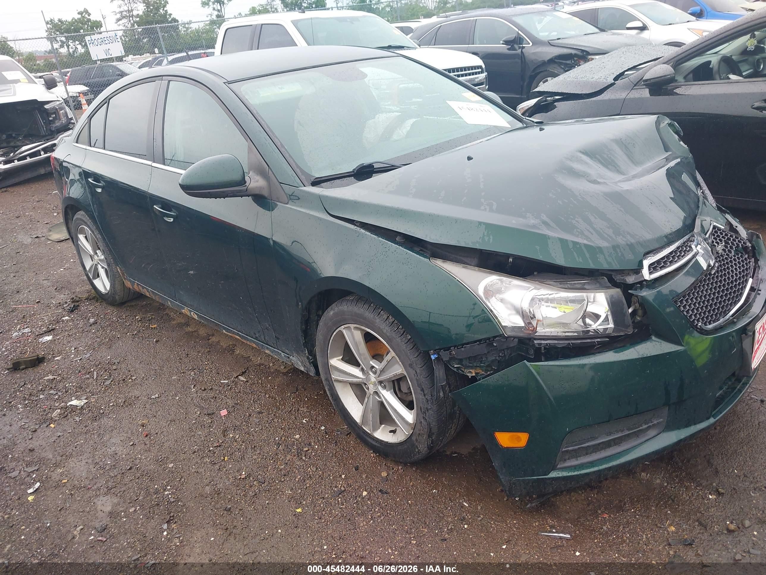 2014 Chevrolet Cruze 2lt Auto Green vin: 1G1PE5SB1E7380940