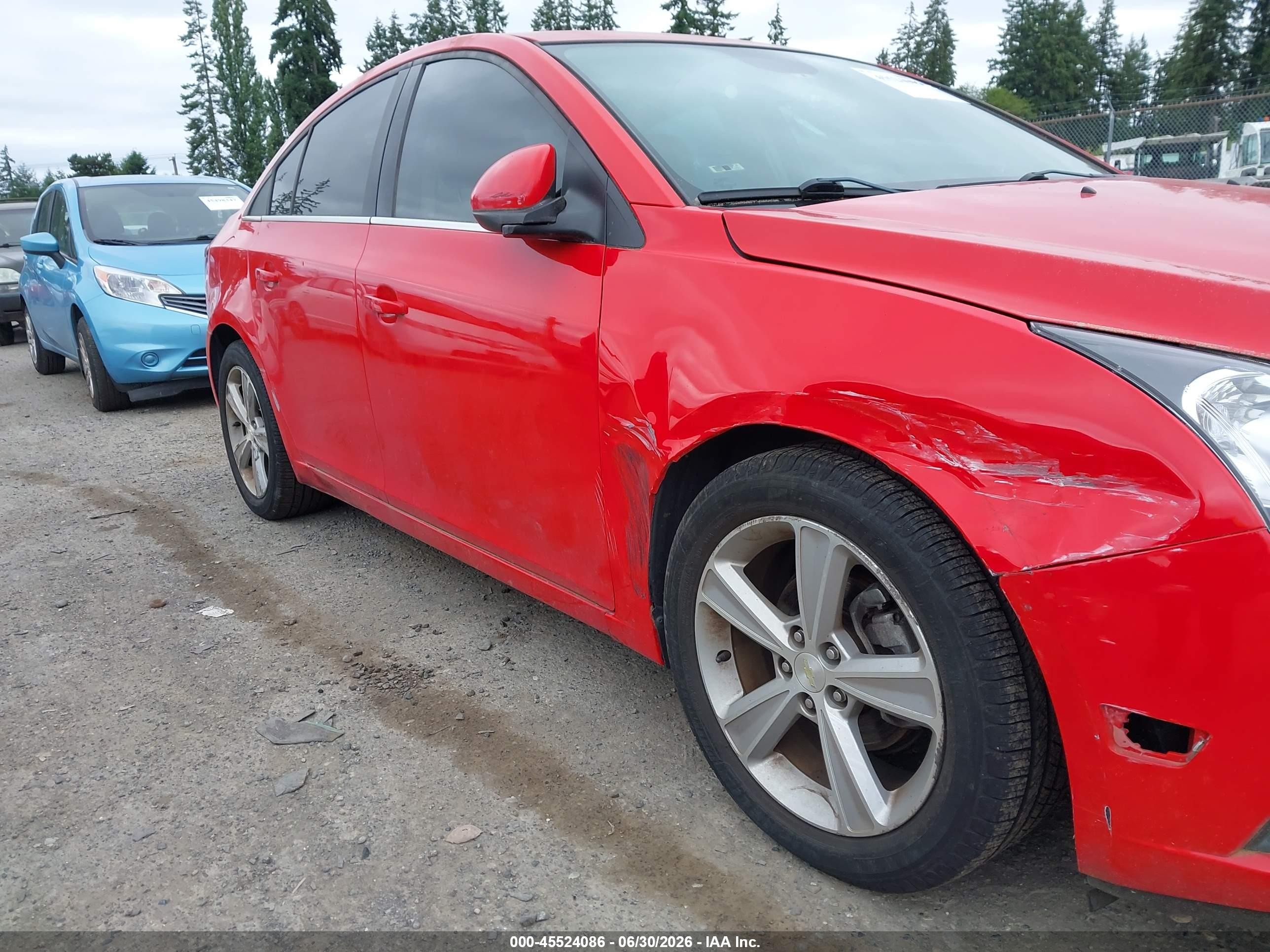 2014 Chevrolet Cruze 2lt Auto Red vin: 1G1PE5SB2E7383006