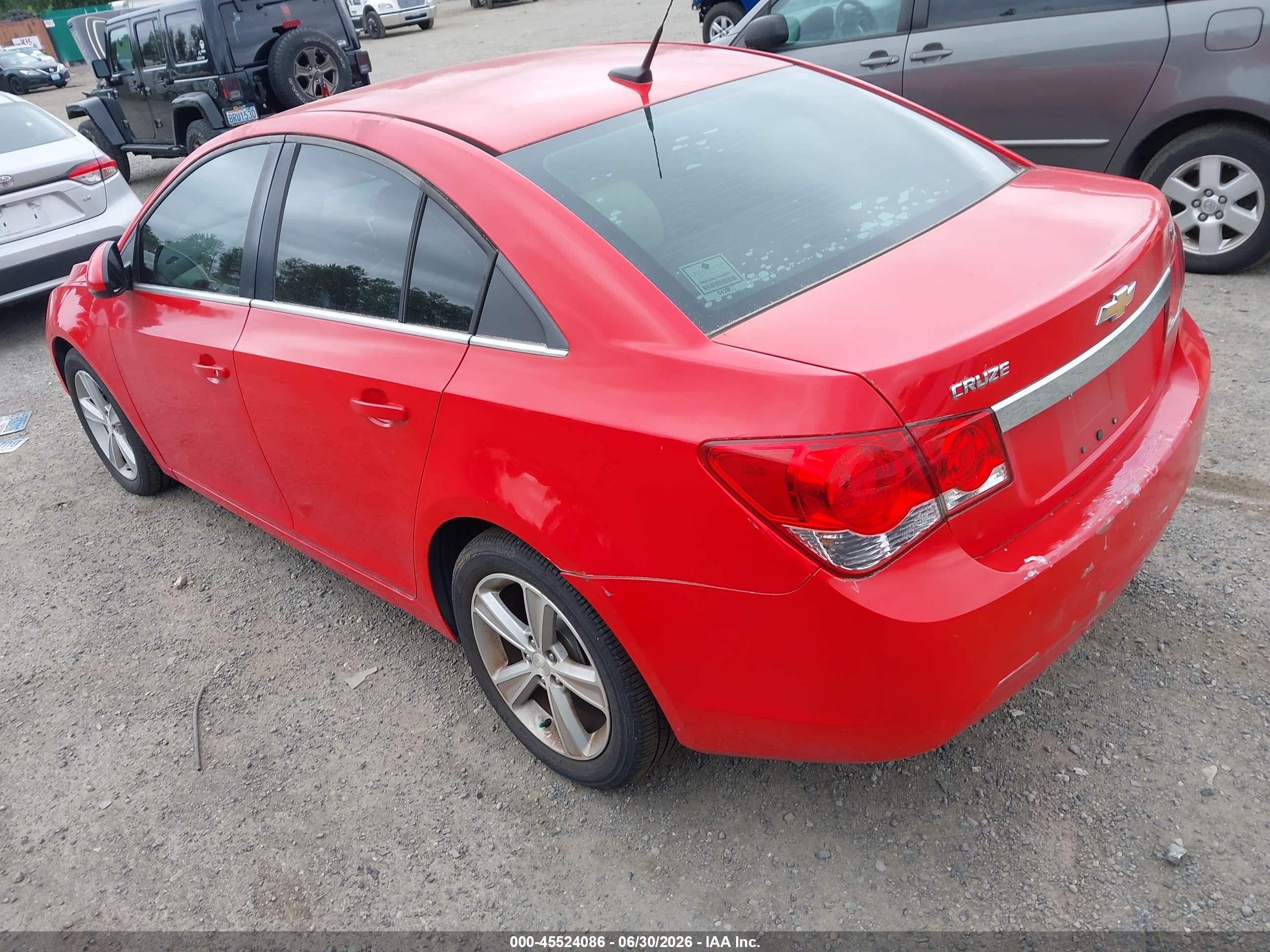 2014 Chevrolet Cruze 2lt Auto Red vin: 1G1PE5SB2E7383006