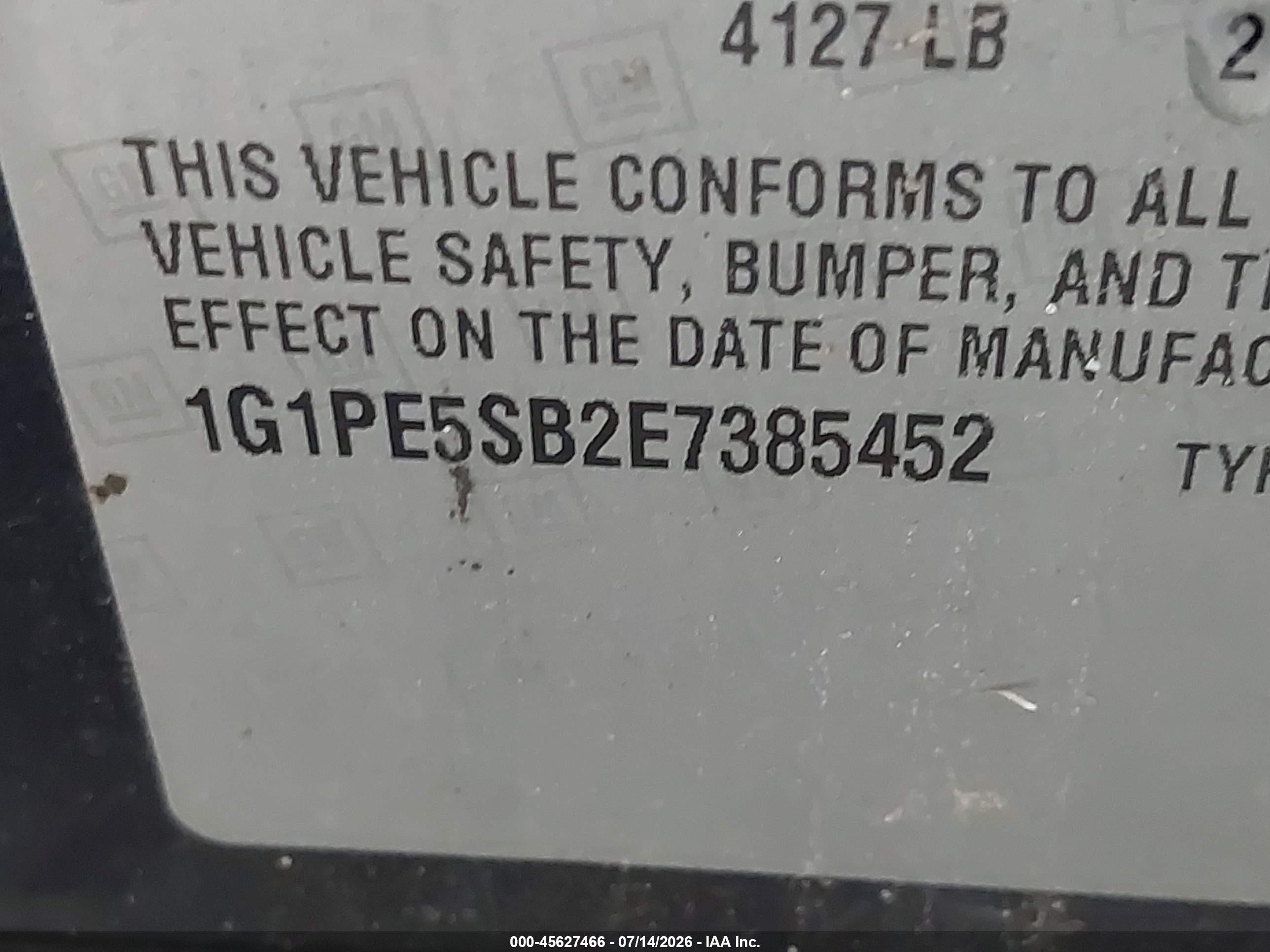 2014 Chevrolet Cruze 2lt Auto Синий vin: 1G1PE5SB2E7385452