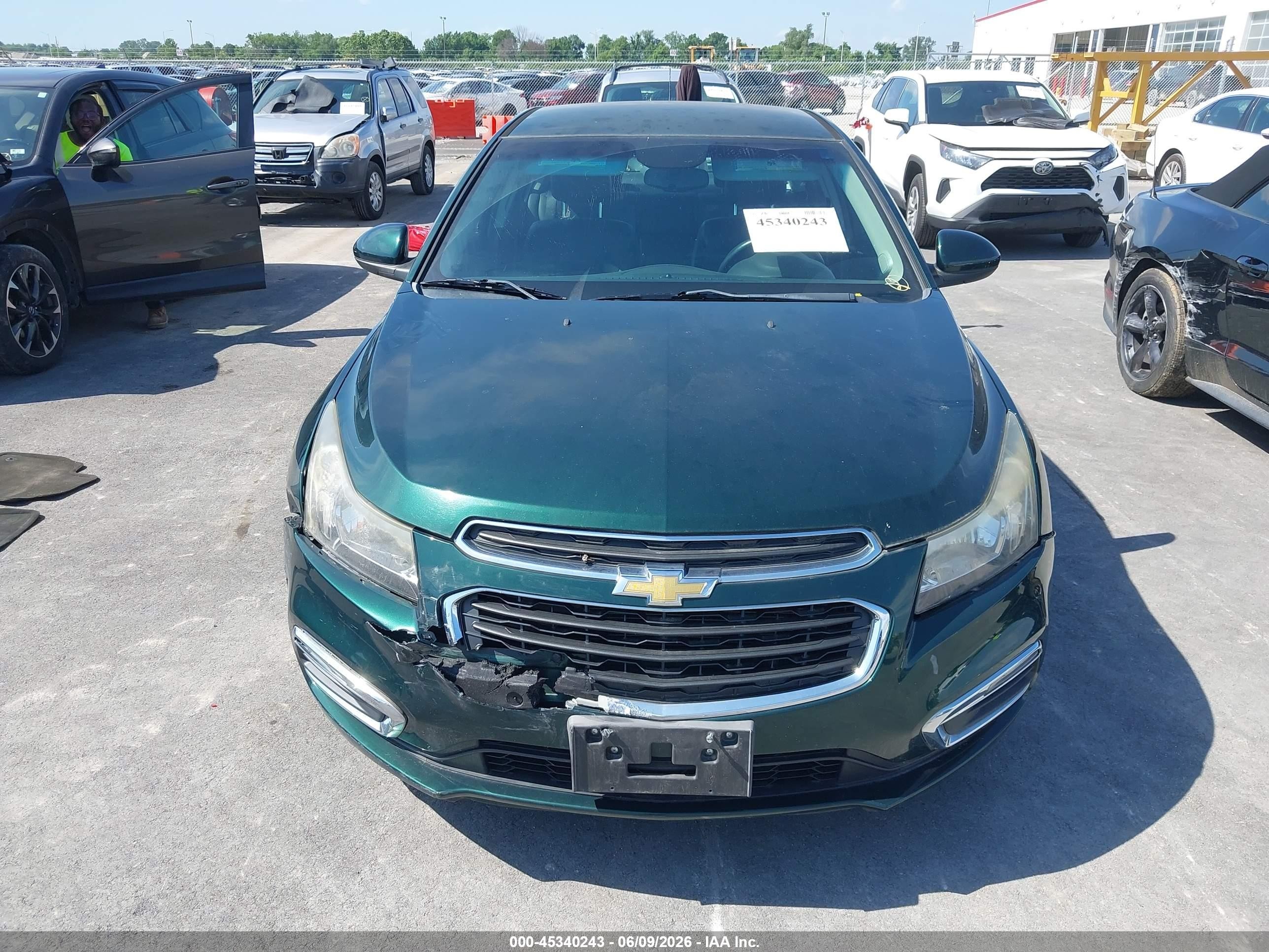2015 Chevrolet Cruze 2lt Auto Зеленый vin: 1G1PE5SB2F7171191