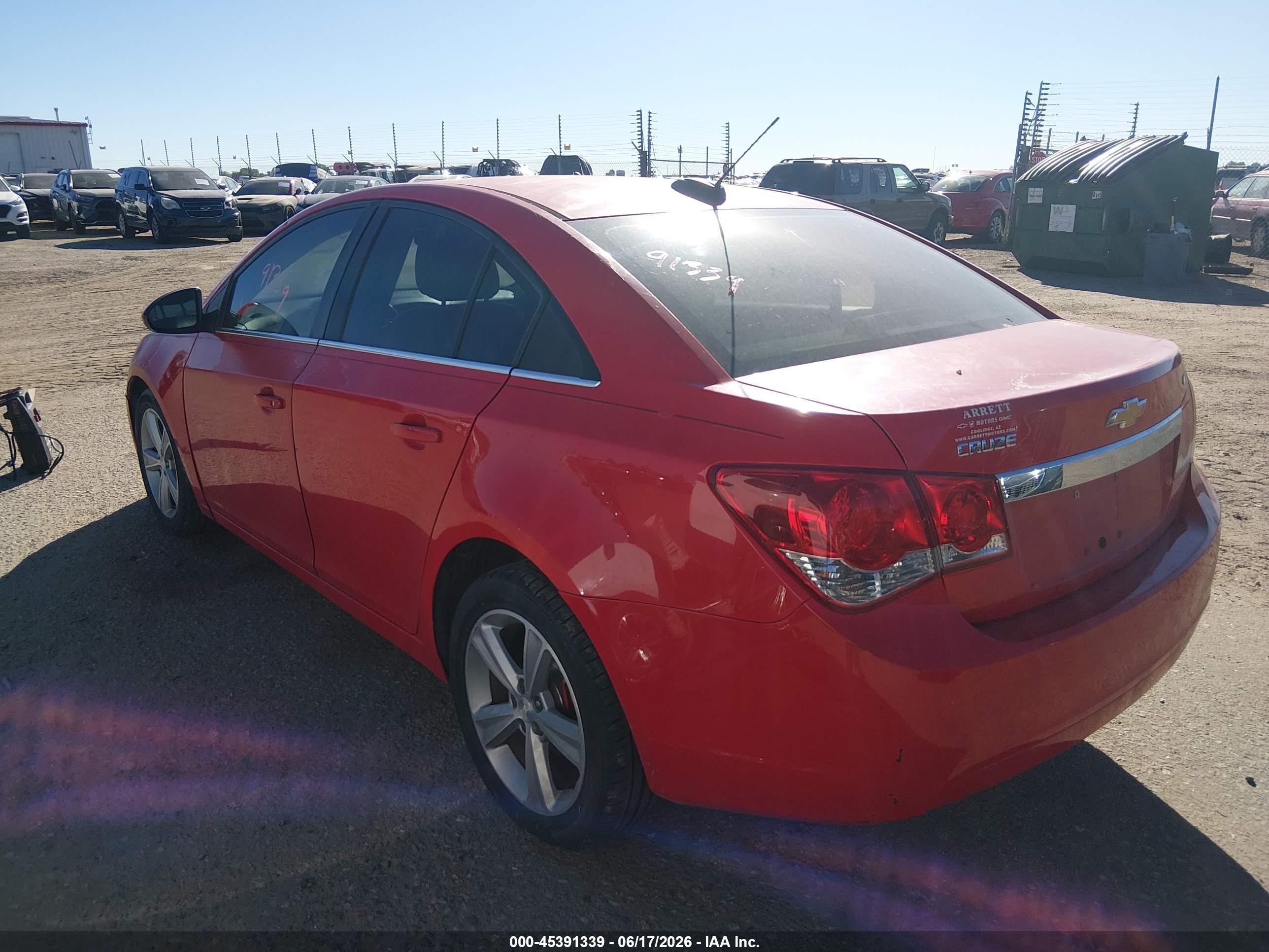 2015 Chevrolet Cruze 2lt Auto Red vin: 1G1PE5SB2F7175838