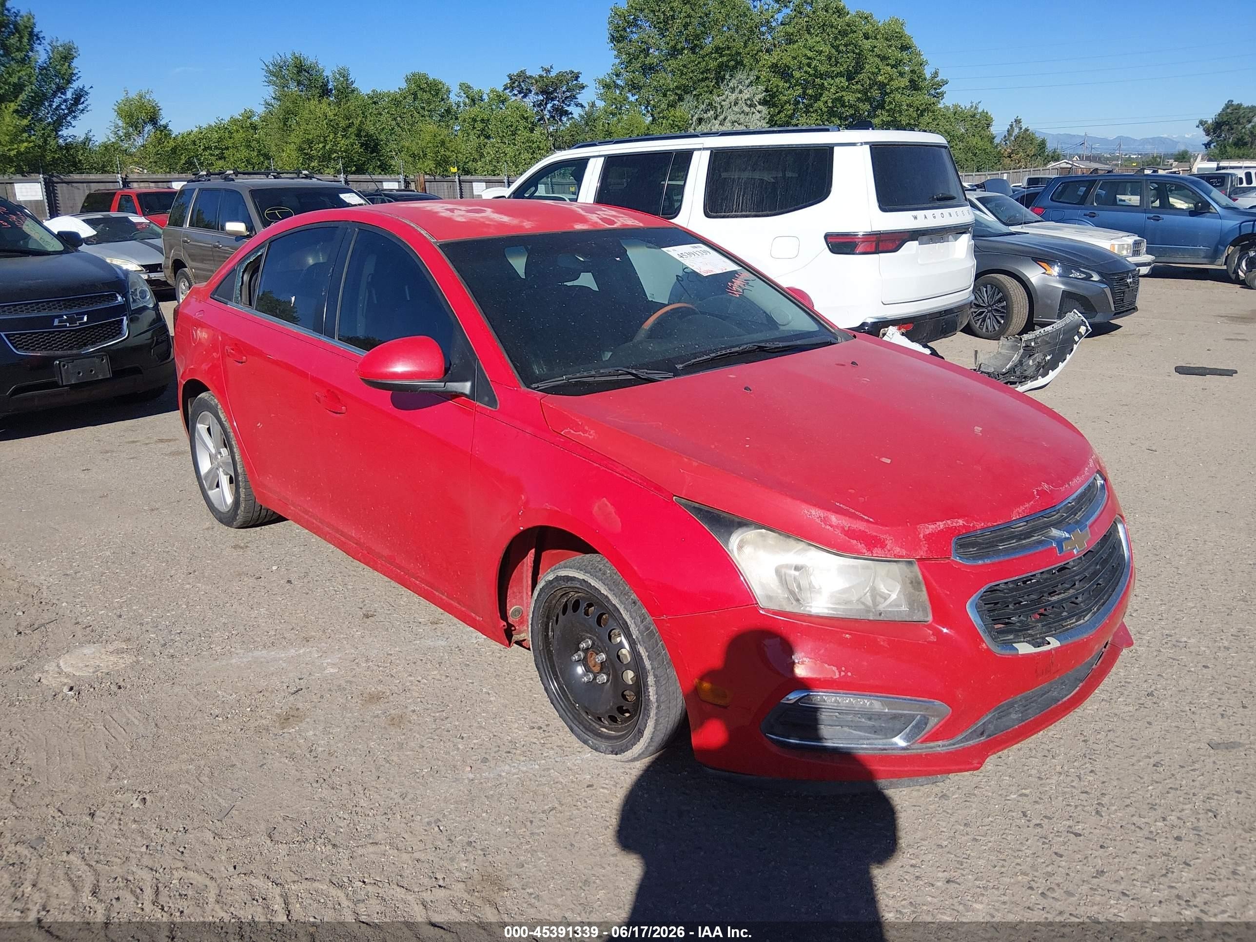 2015 Chevrolet Cruze 2lt Auto Red vin: 1G1PE5SB2F7175838