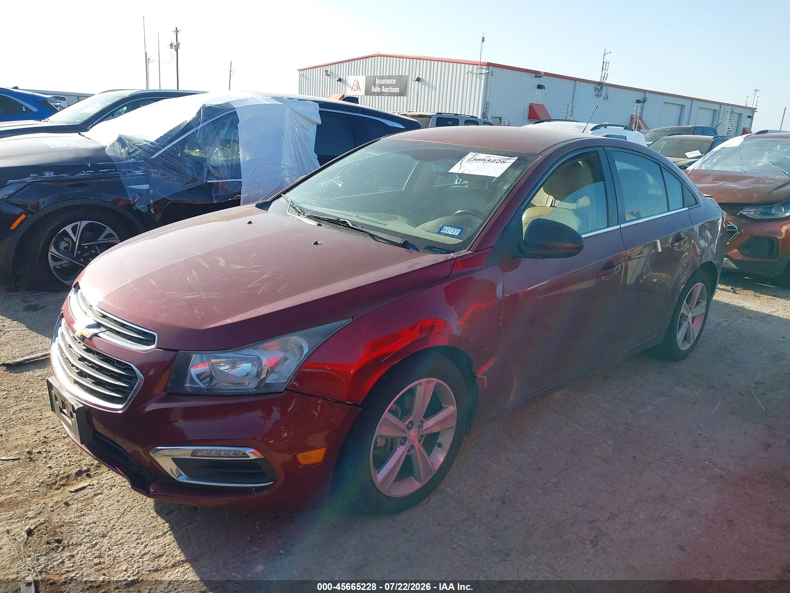 2015 Chevrolet Cruze 2lt Auto Maroon vin: 1G1PE5SB2F7206831