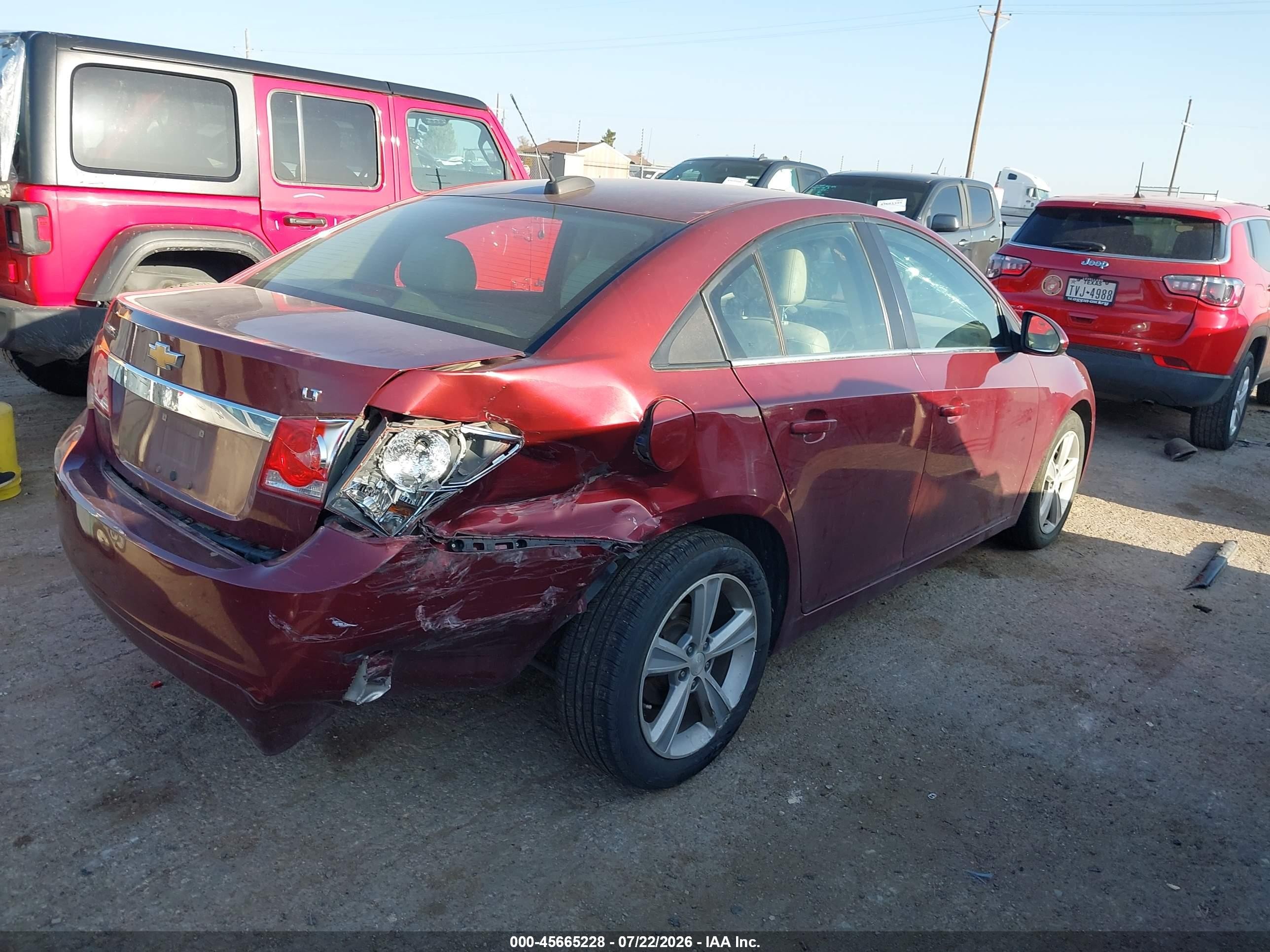 2015 Chevrolet Cruze 2lt Auto Maroon vin: 1G1PE5SB2F7206831