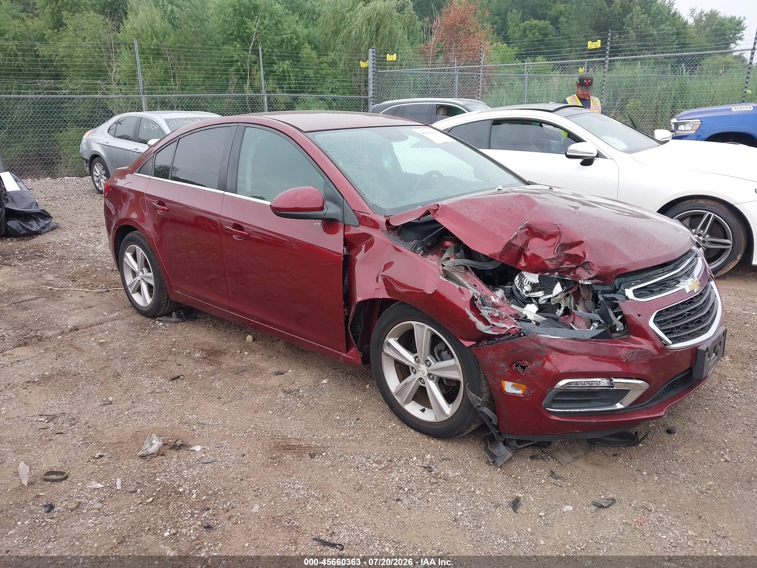 2015 Chevrolet Cruze 2lt Auto Maroon vin: 1G1PE5SB2F7244298
