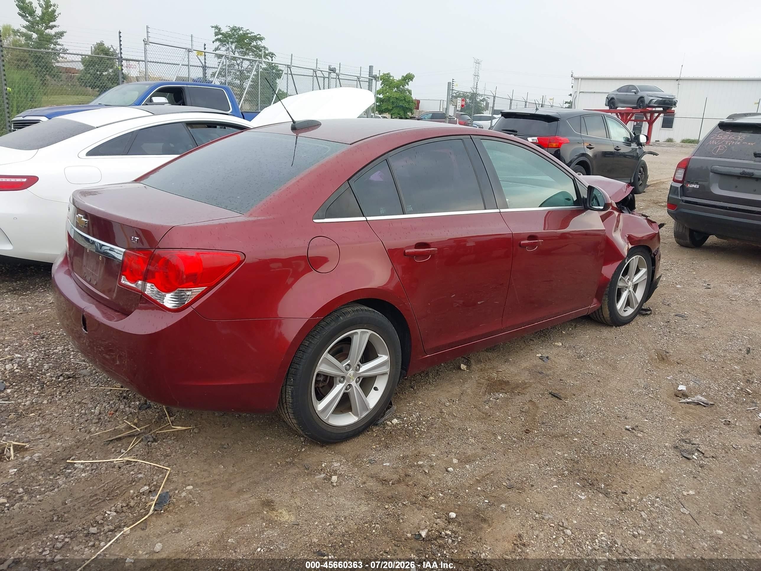 2015 Chevrolet Cruze 2lt Auto Maroon vin: 1G1PE5SB2F7244298