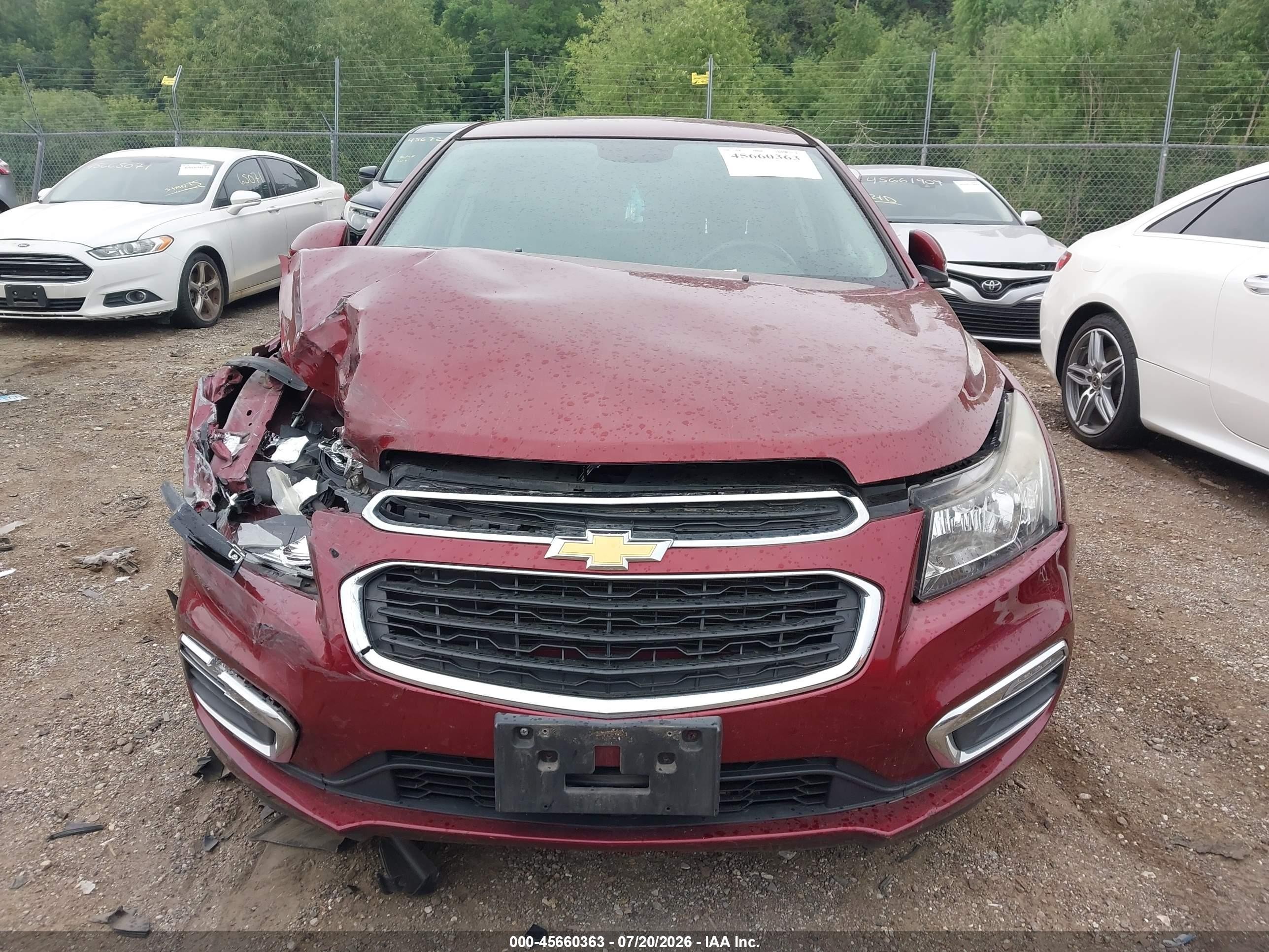 2015 Chevrolet Cruze 2lt Auto Maroon vin: 1G1PE5SB2F7244298