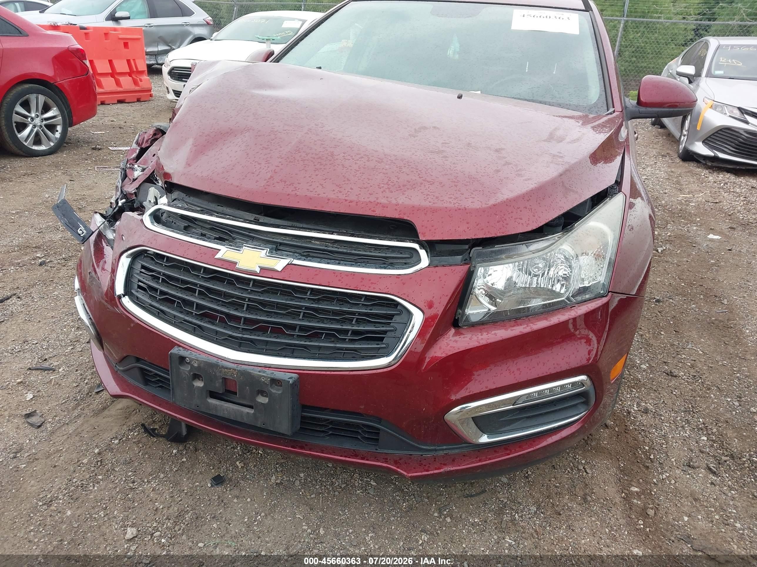 2015 Chevrolet Cruze 2lt Auto Maroon vin: 1G1PE5SB2F7244298