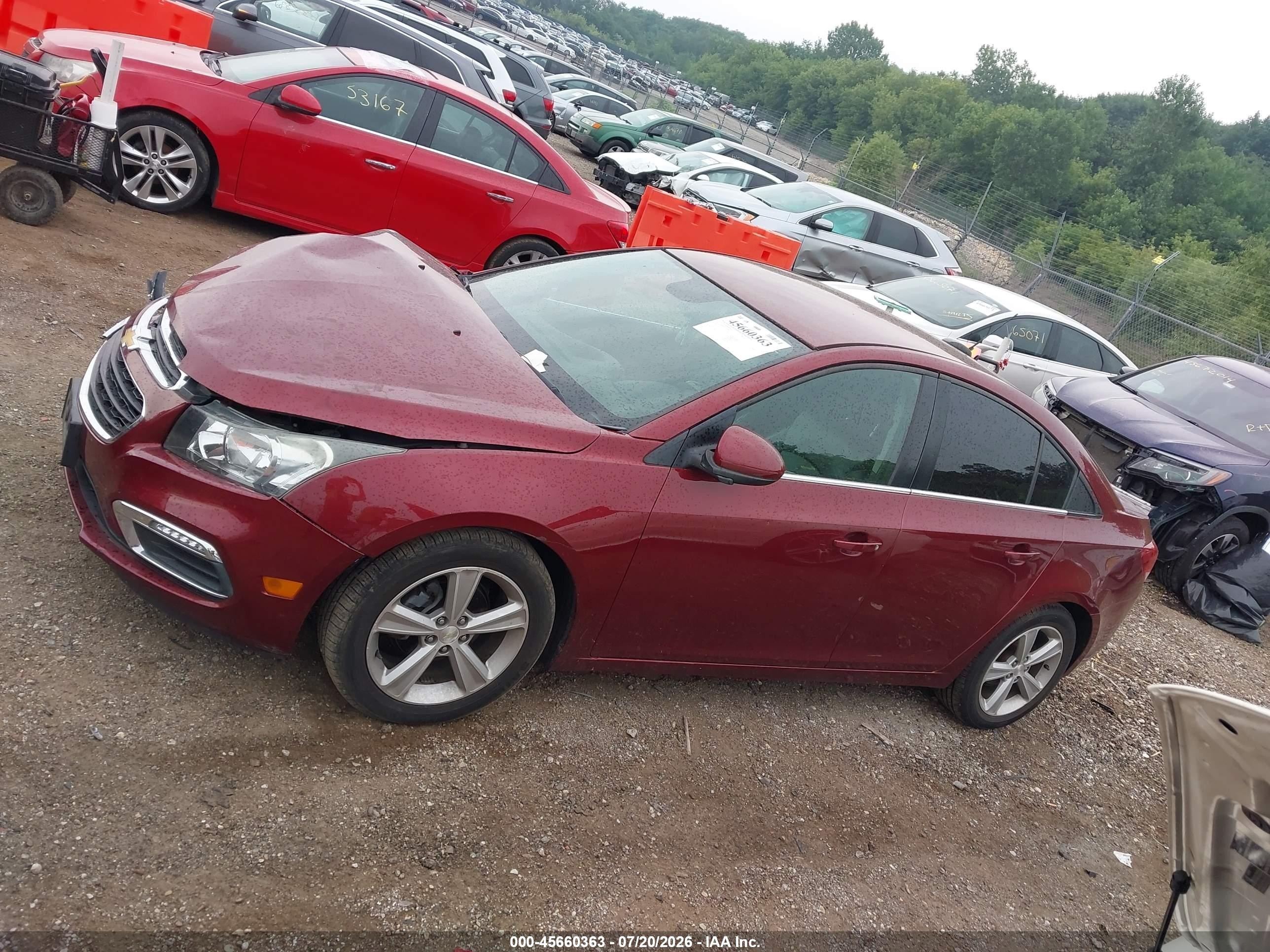2015 Chevrolet Cruze 2lt Auto Maroon vin: 1G1PE5SB2F7244298
