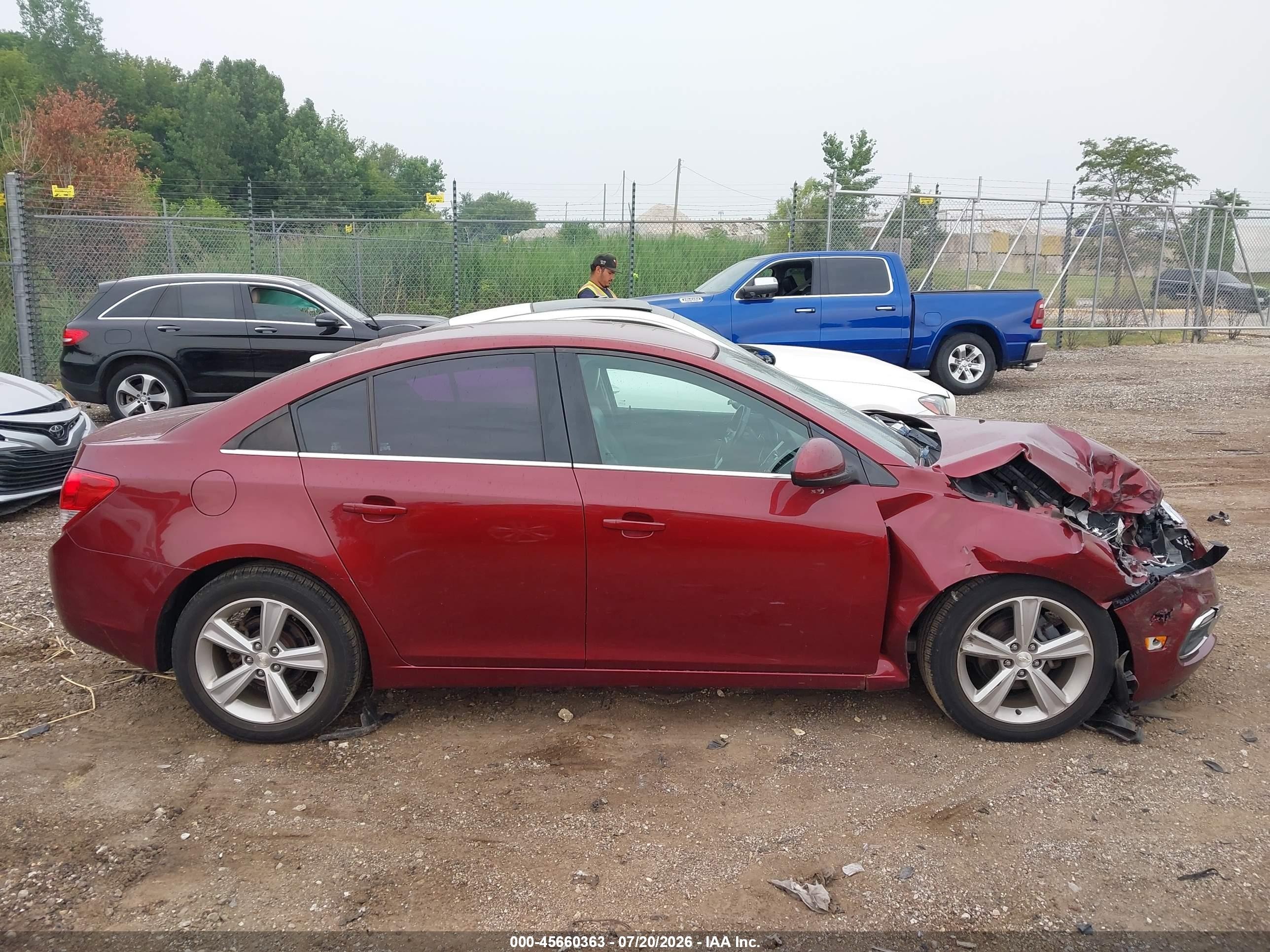 2015 Chevrolet Cruze 2lt Auto Maroon vin: 1G1PE5SB2F7244298