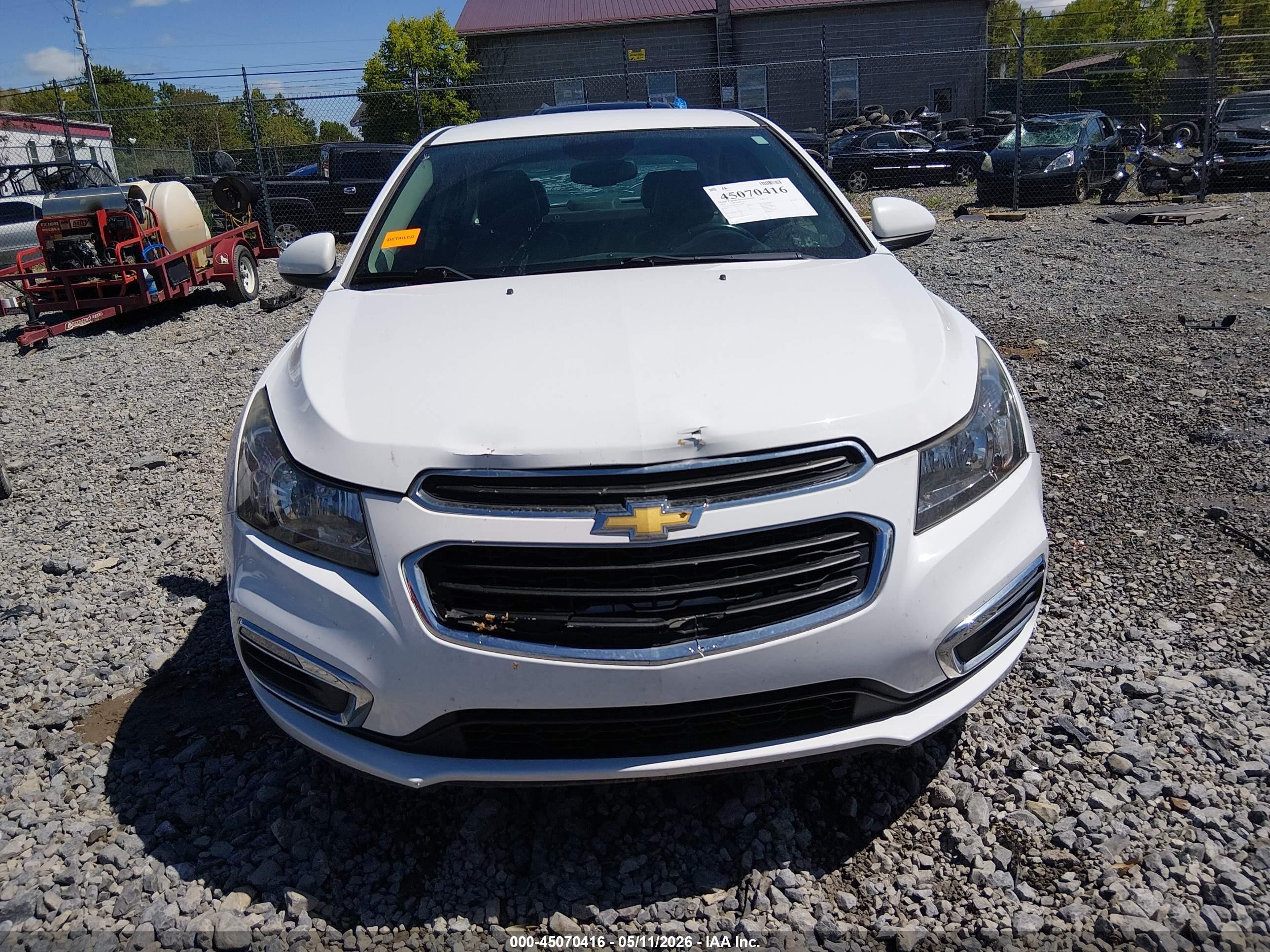 2015 Chevrolet Cruze 2lt Auto White vin: 1G1PE5SB3F7140886