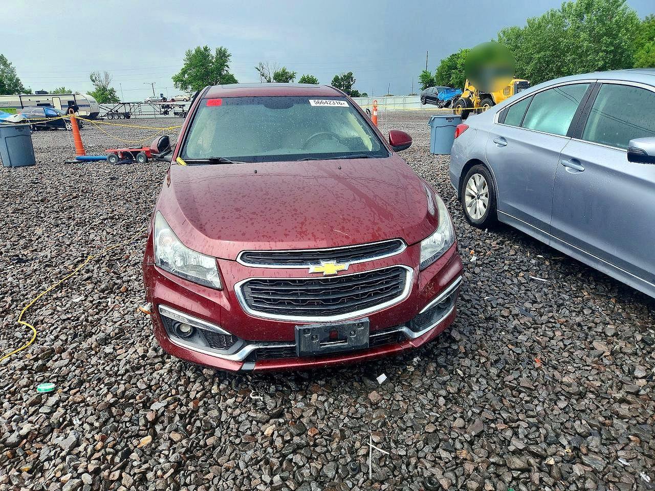 2015 Chevrolet Cruze Lt Red vin: 1G1PE5SB3F7264267