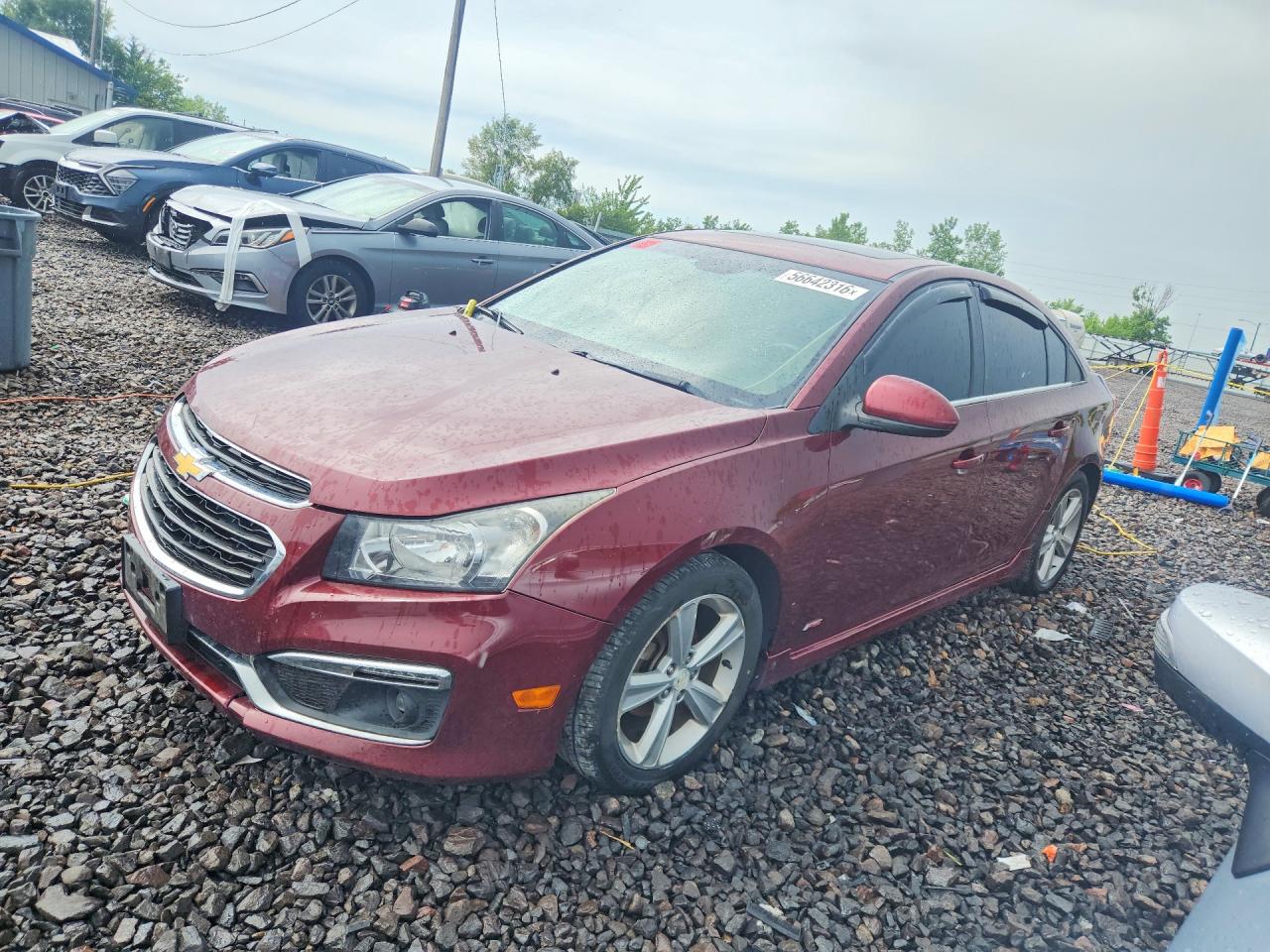 2015 Chevrolet Cruze Lt Red vin: 1G1PE5SB3F7264267
