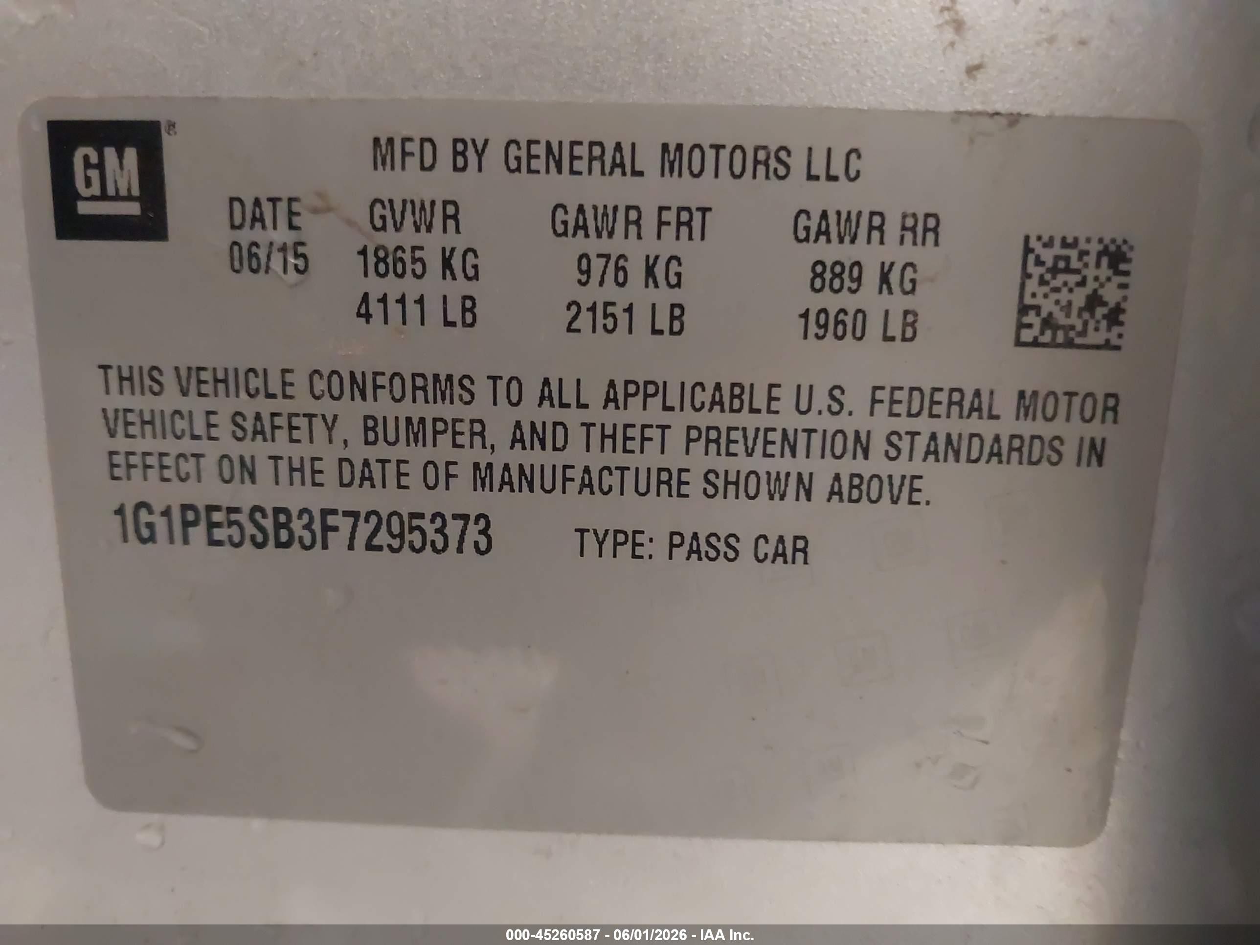 2015 Chevrolet Cruze 2lt Auto Silver vin: 1G1PE5SB3F7295373