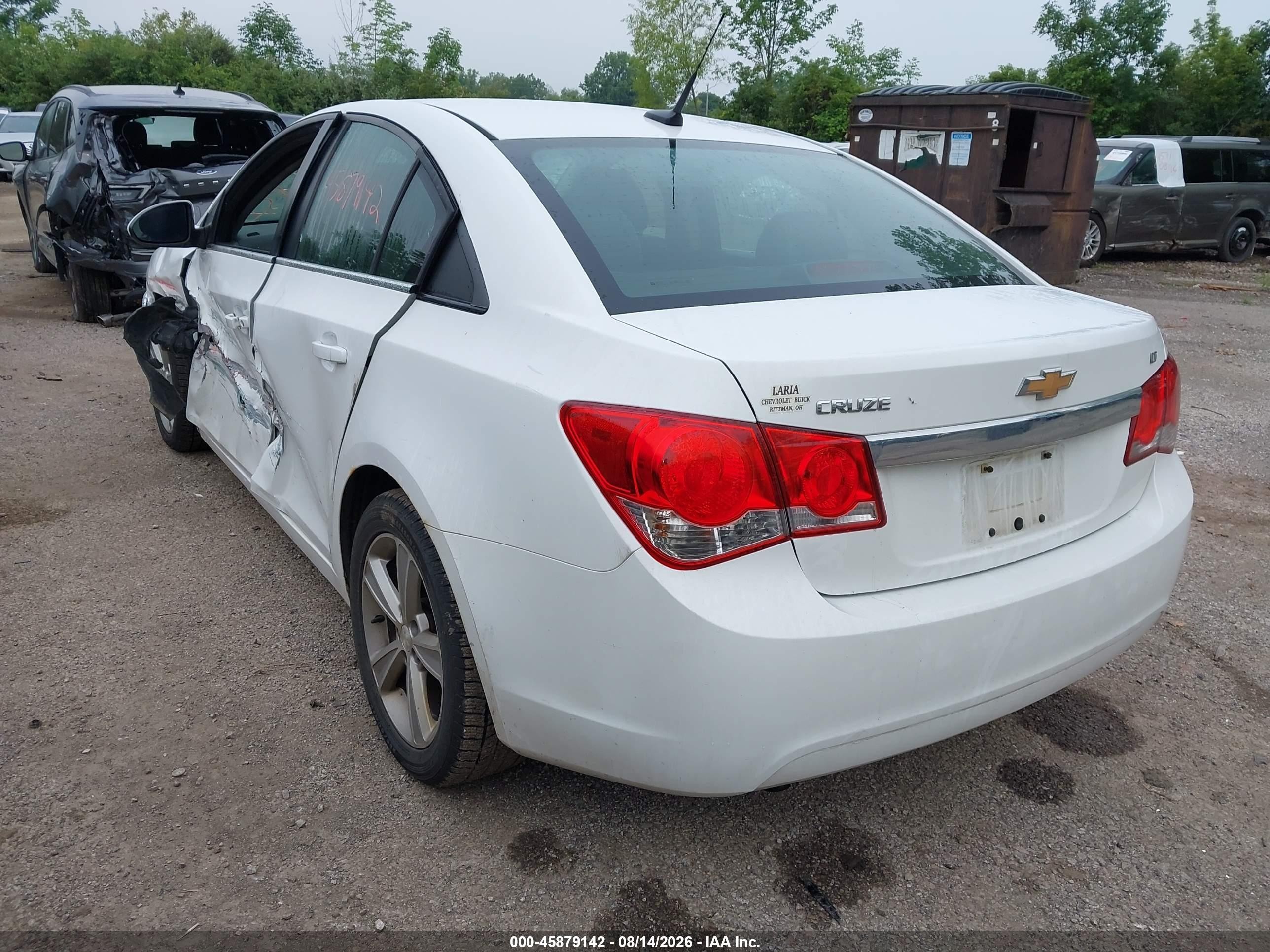 2014 Chevrolet Cruze 2lt Auto White vin: 1G1PE5SB4E7300708