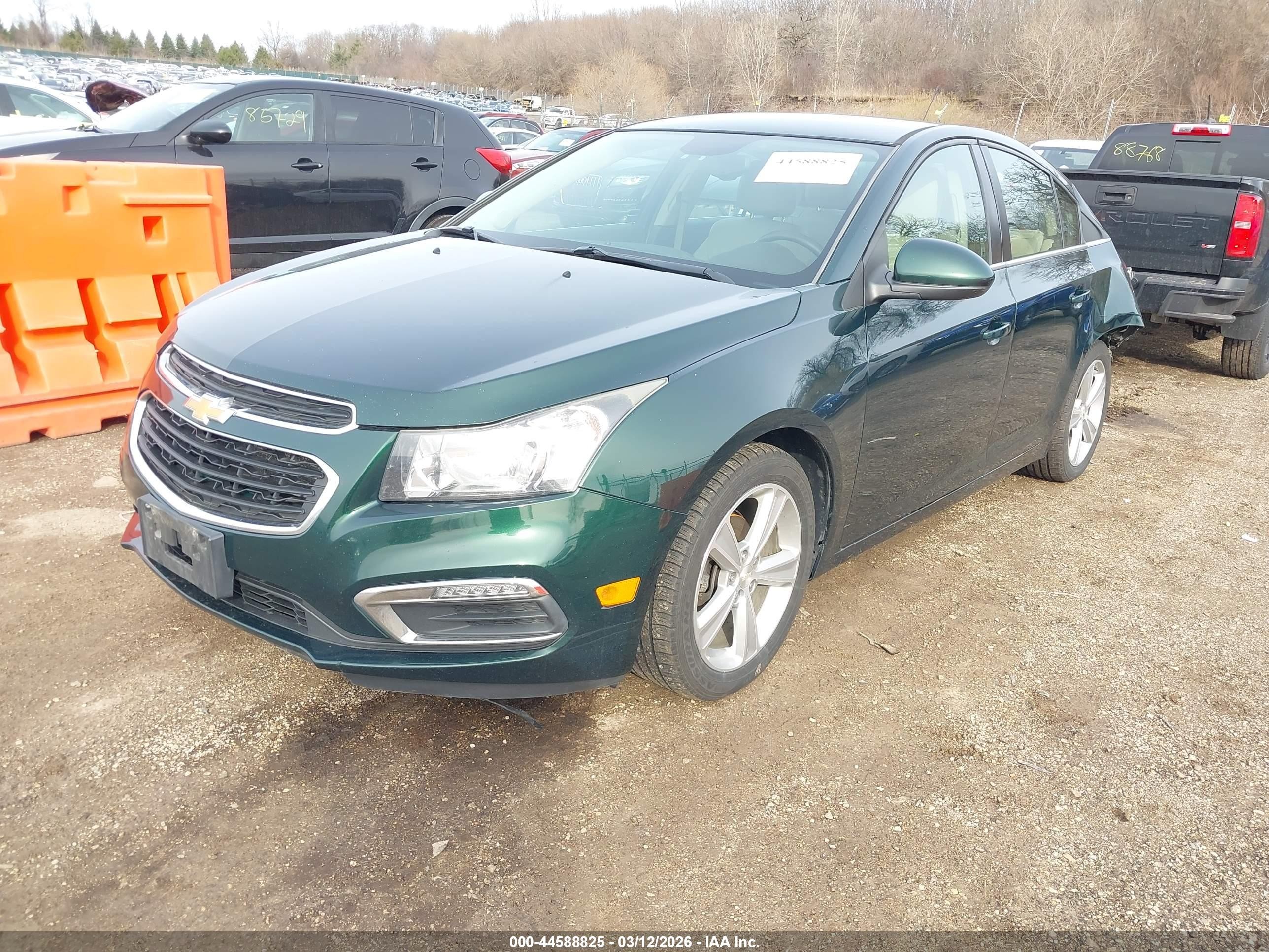 2015 Chevrolet Cruze 2lt Auto Green vin: 1G1PE5SB4F7254377