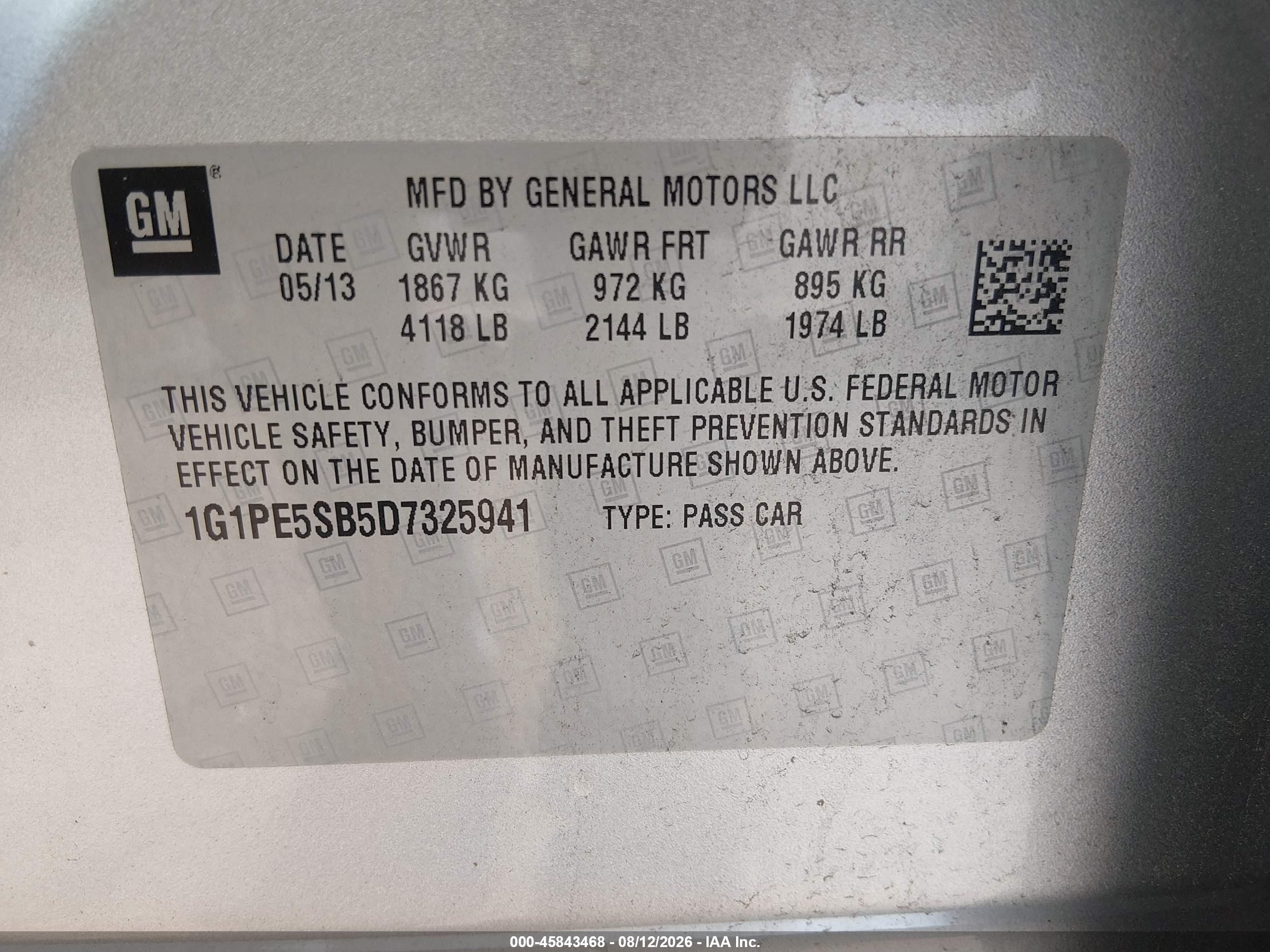2013 Chevrolet Cruze 2lt Auto Silver vin: 1G1PE5SB5D7325941