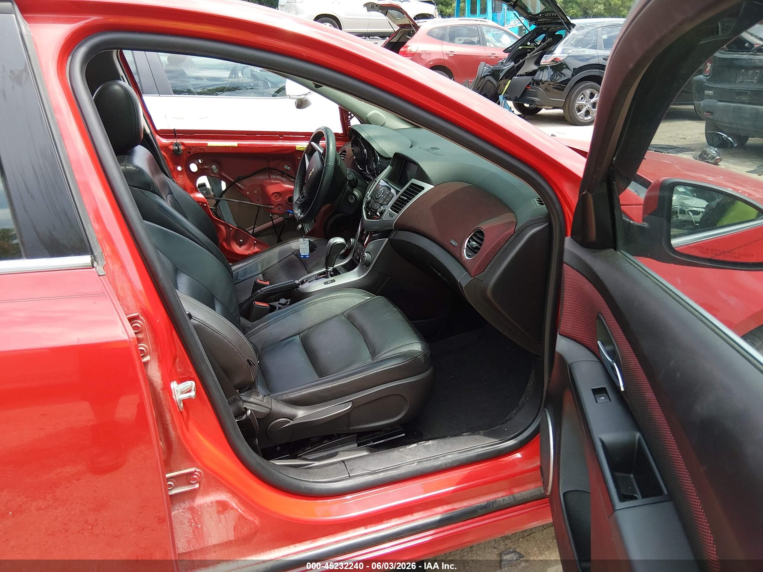 2014 Chevrolet Cruze 2lt Auto Red vin: 1G1PE5SB5E7335287